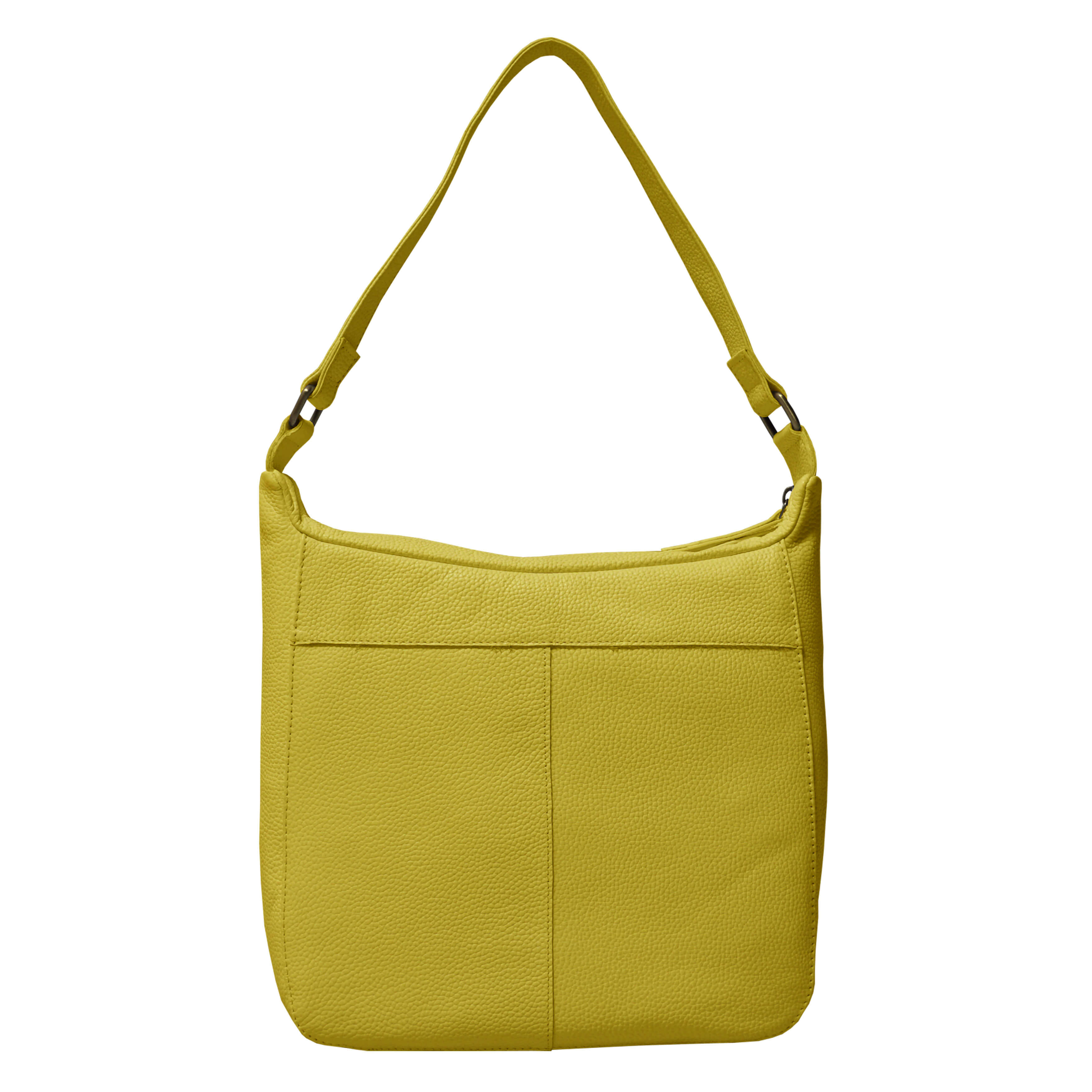 'BIANCA' Illuminating Yellow Pebble Grain Leather Slouchy Hobo Bag