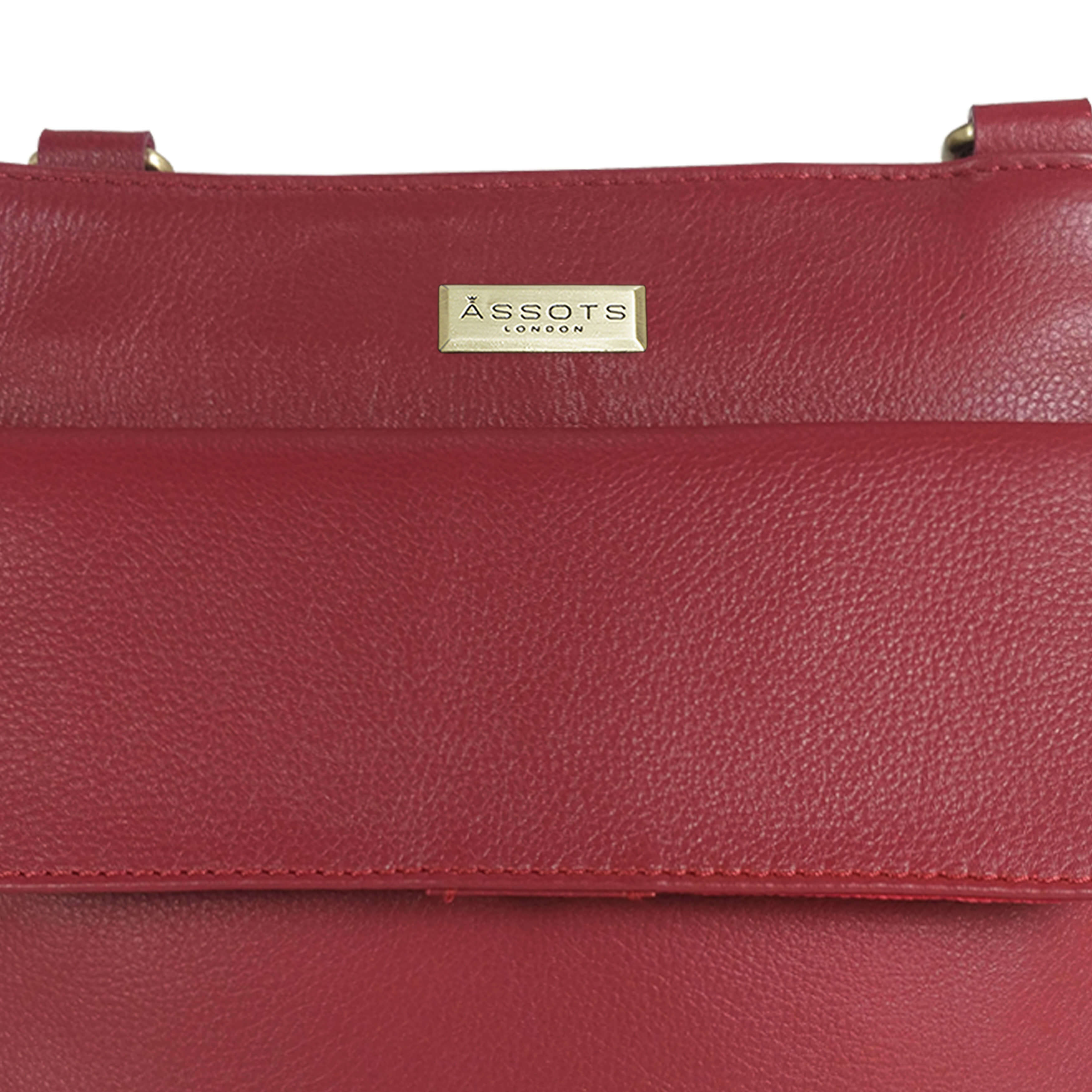 'BRYN' Paprika Red Nappa Pebble Grain Leather Crossbody Bag