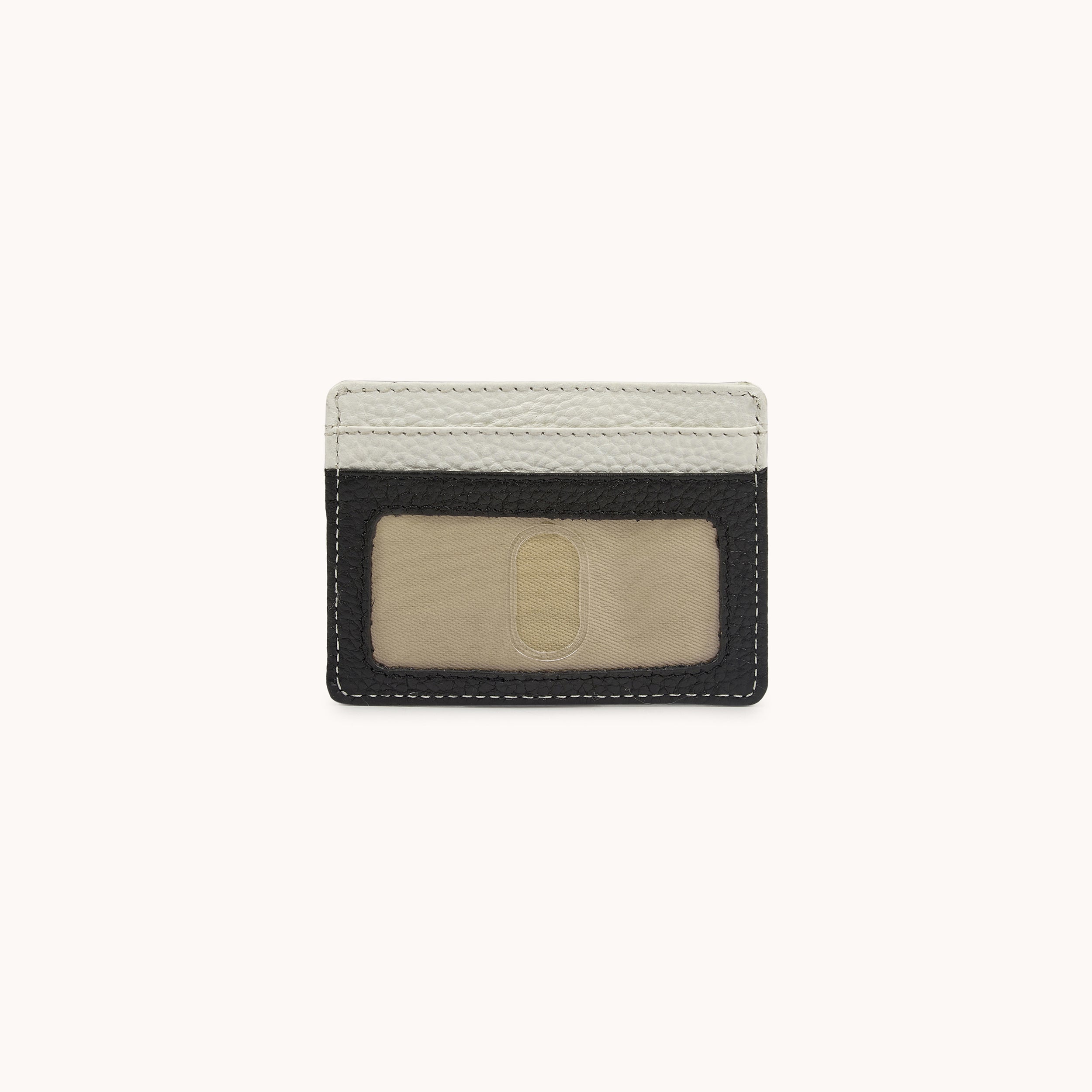 'SAVILE' White & Black Real Leather RFID Cardholder