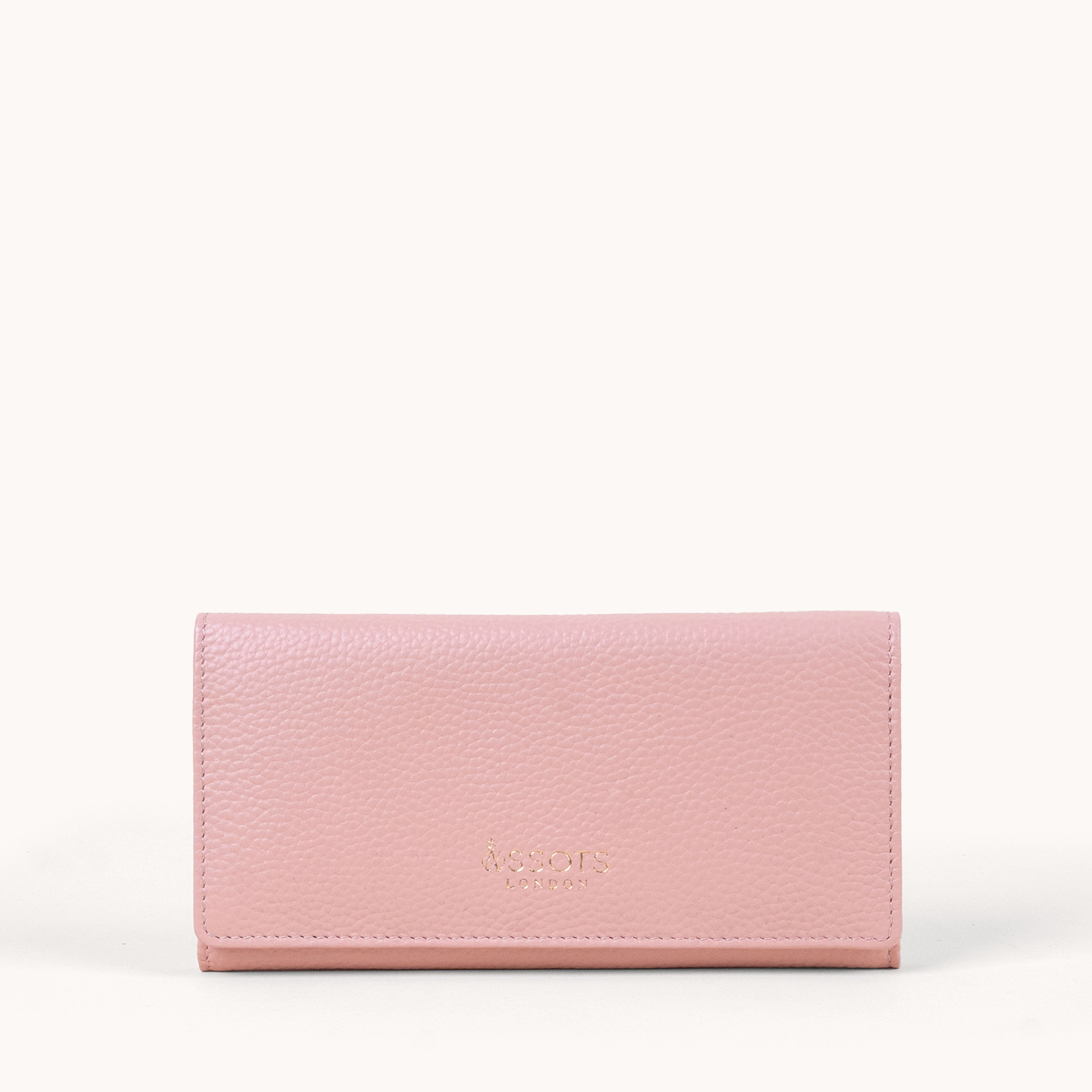 'CLAIRE' Peach Pebble Grain Real Leather Crossbody Bag