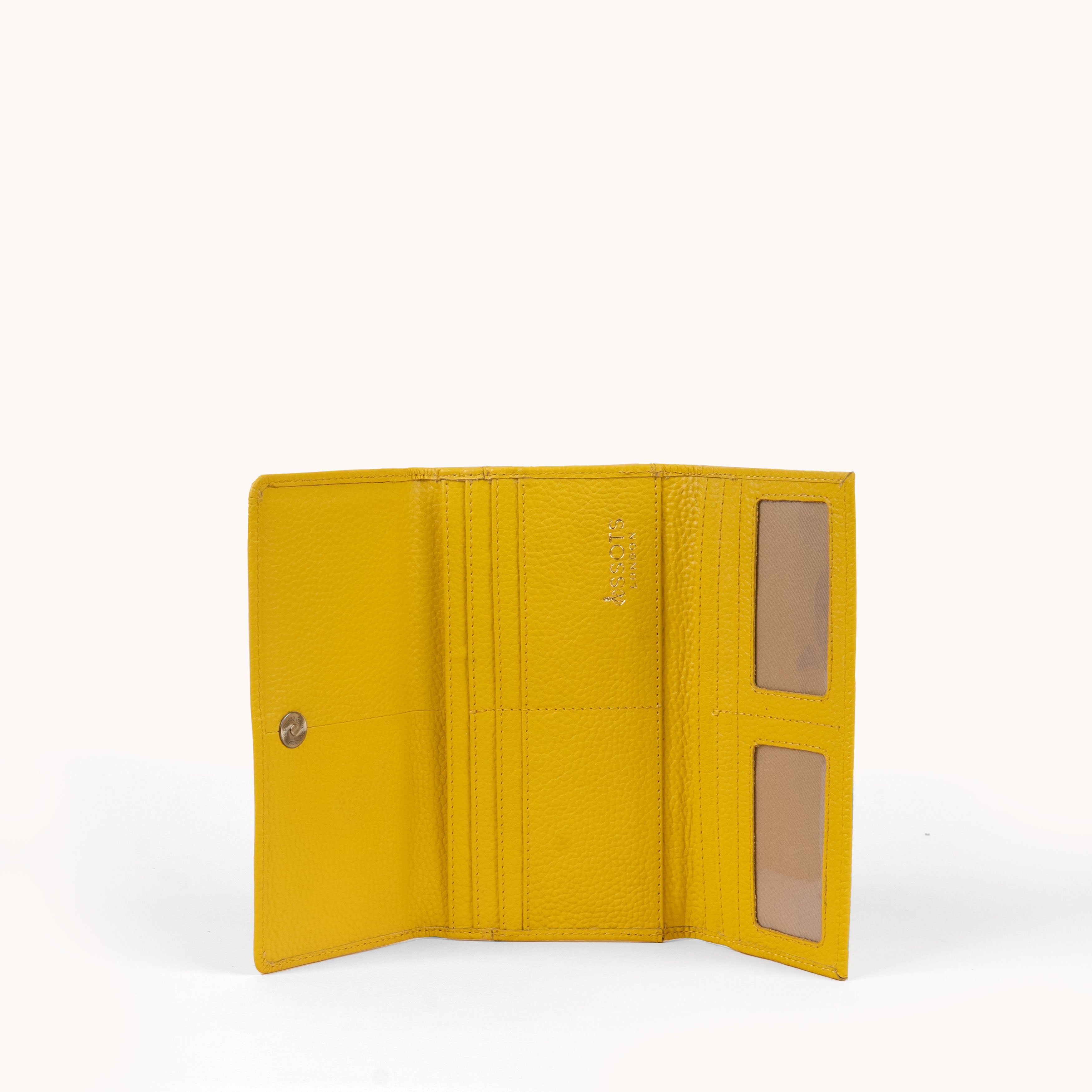 'CLAIRE' Sunflower Pebble Grain Real Leather Crossbody Bag