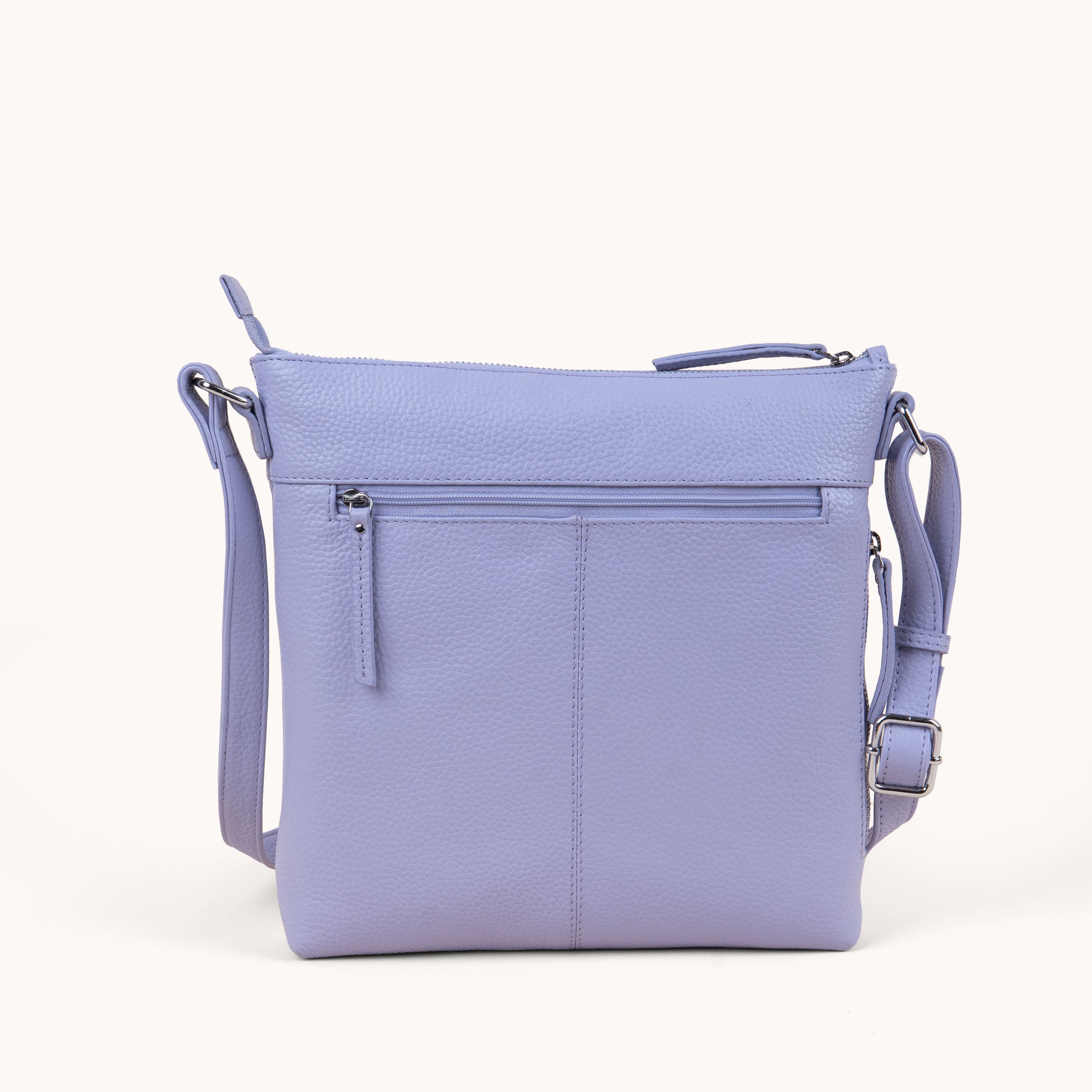 'CORI' Lilac Pebble Grain Real Leather Crossbody Bag