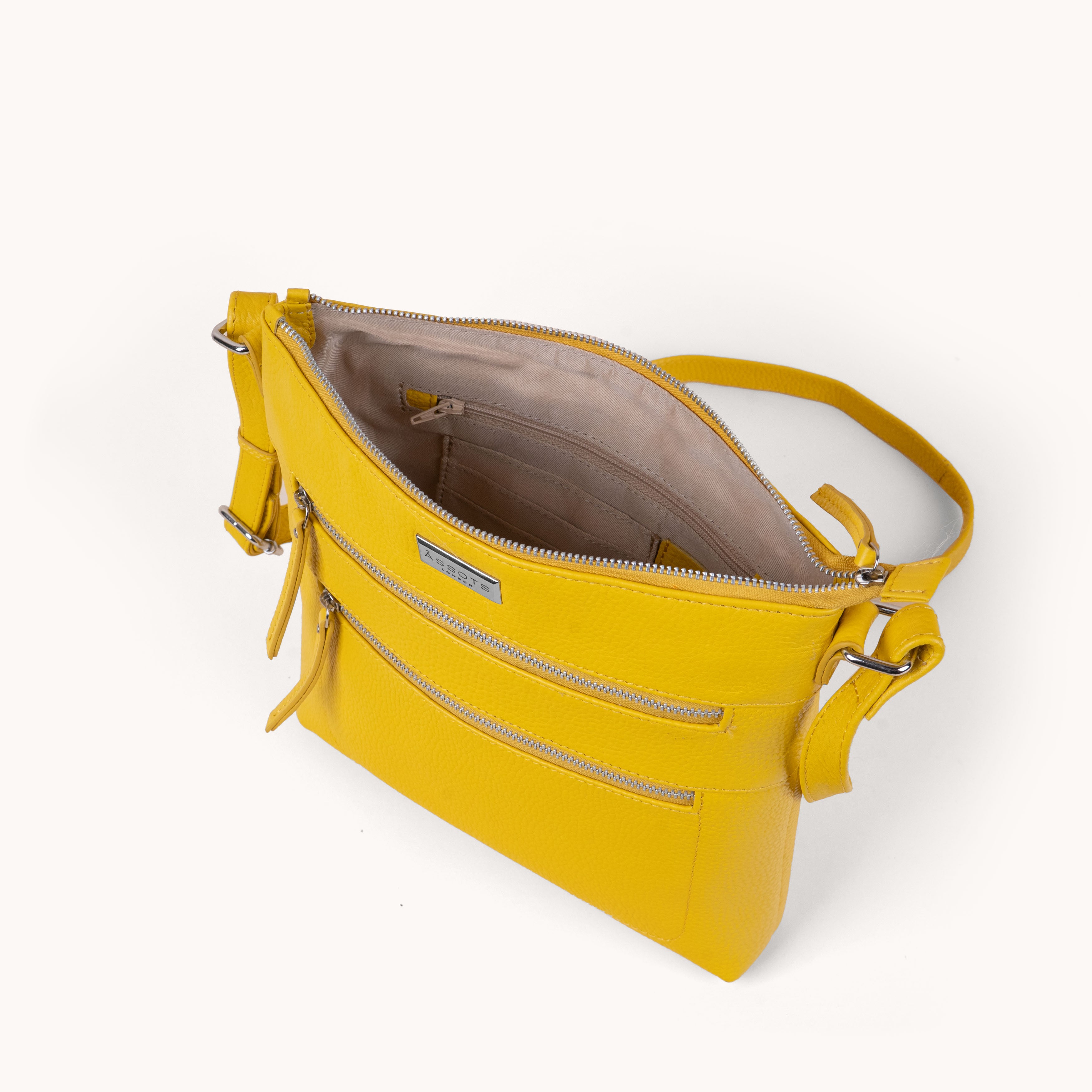 'CORI' Sunflower Pebble Grain Real Leather Crossbody Bag