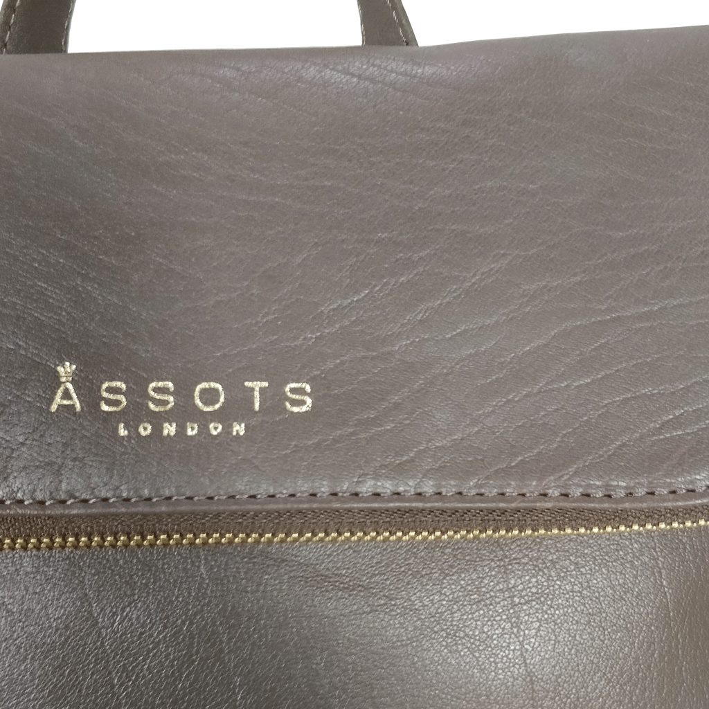 'MERLIN' Mokka Brown Full Grain Leather Zip Around Flap-over Backpack