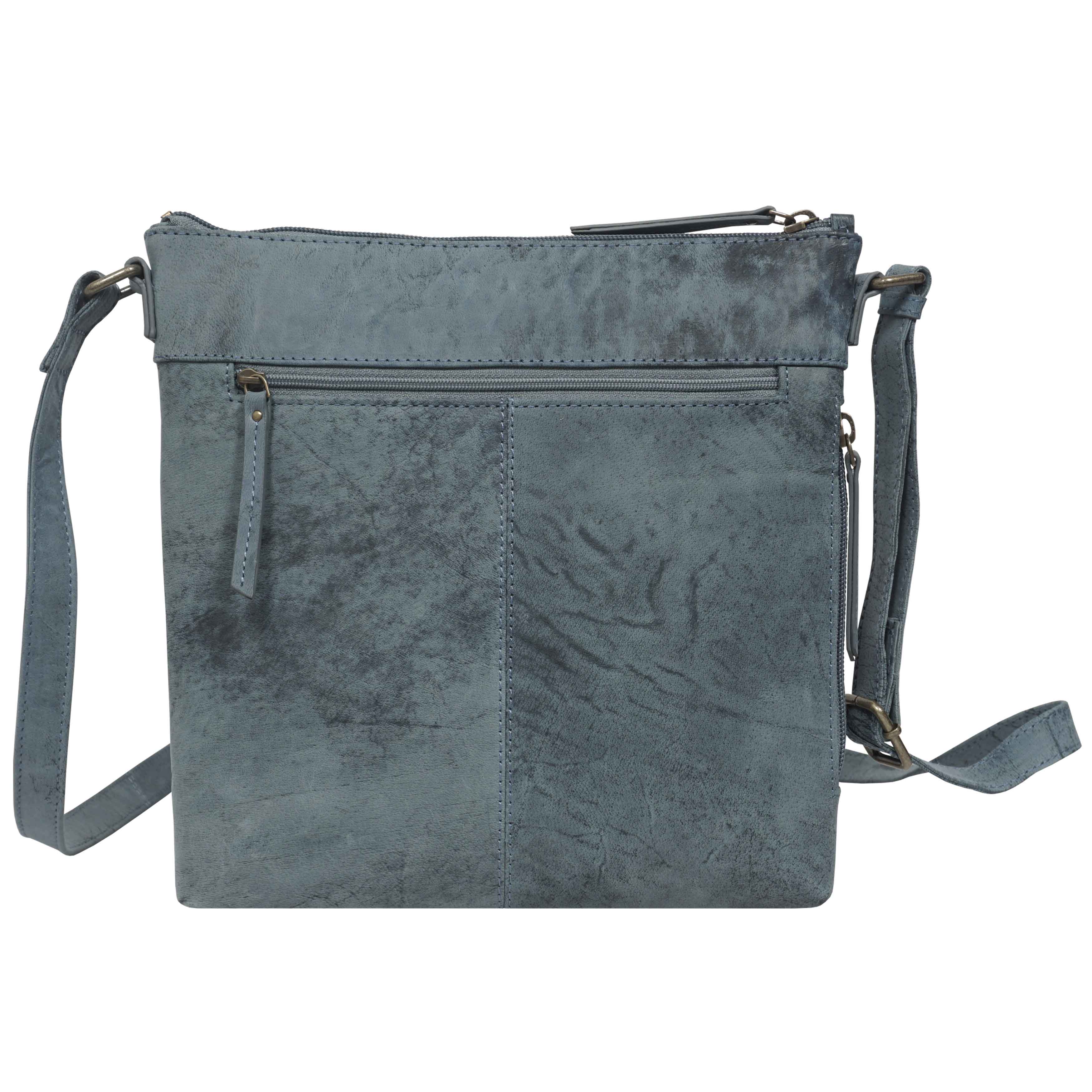 'CORI' Denim Distressed  Real Leather Crossbody Bag