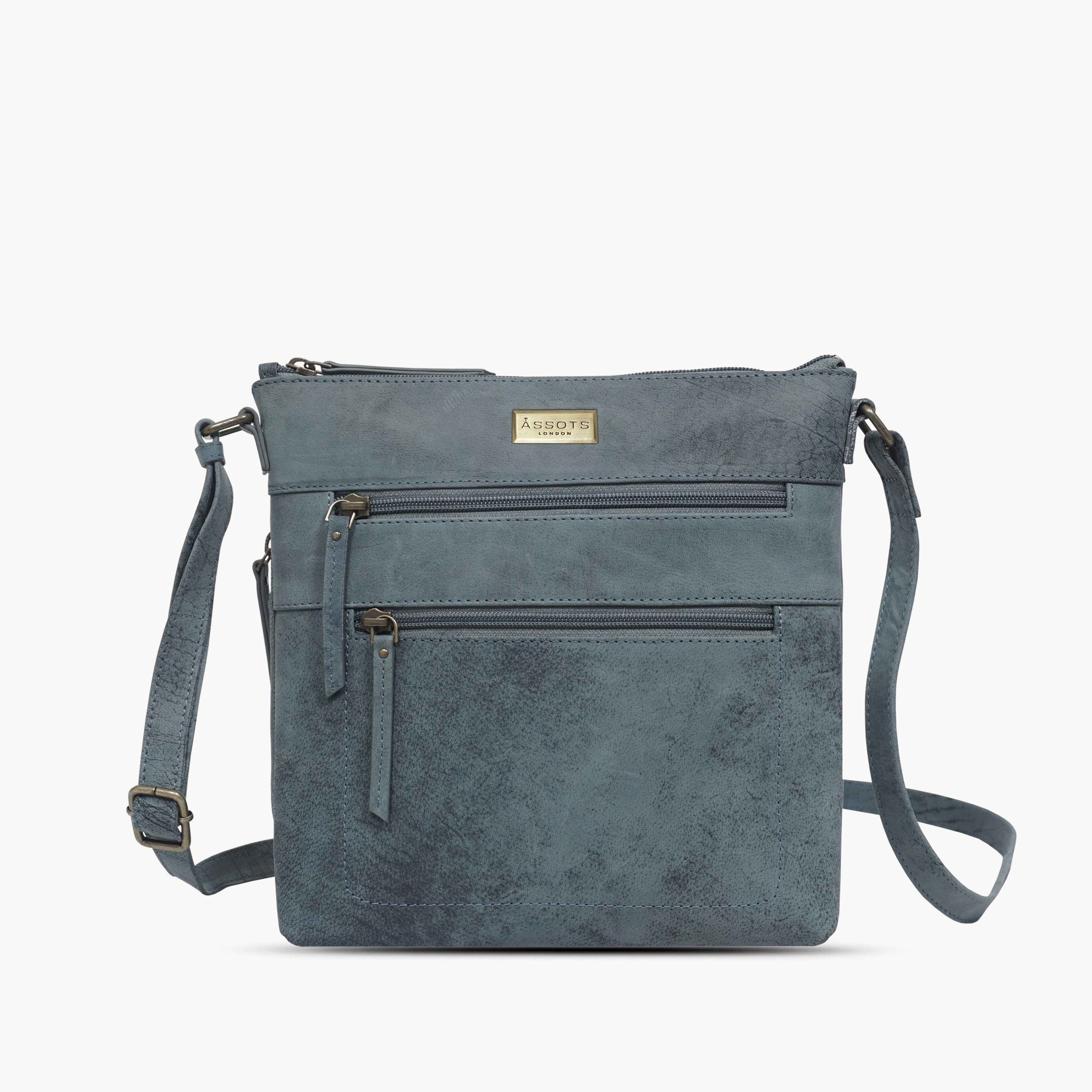 'CORI' Denim Distressed  Real Leather Crossbody Bag
