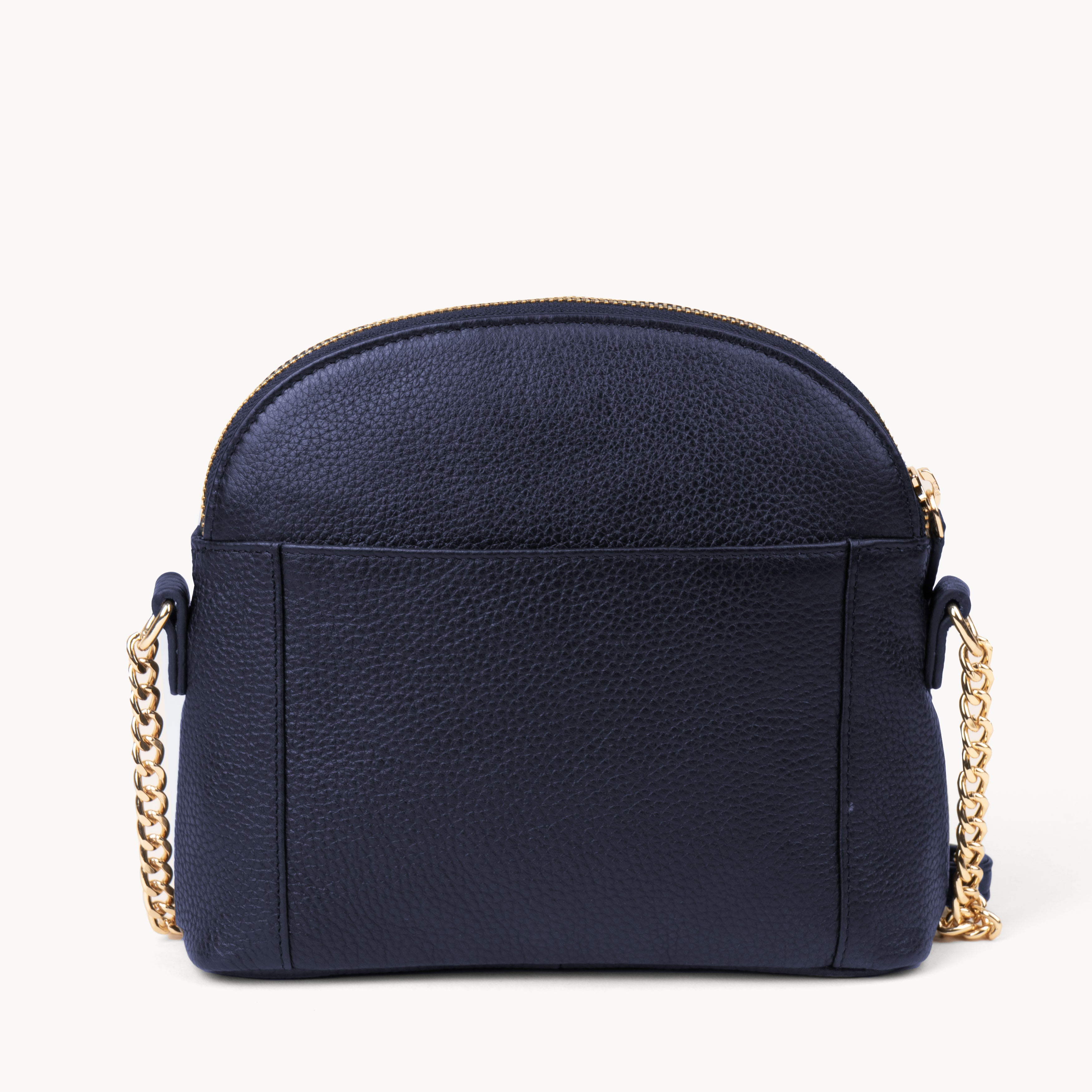 'DOVE' Navy Pebble Grain Real Leather Crossbody Bag