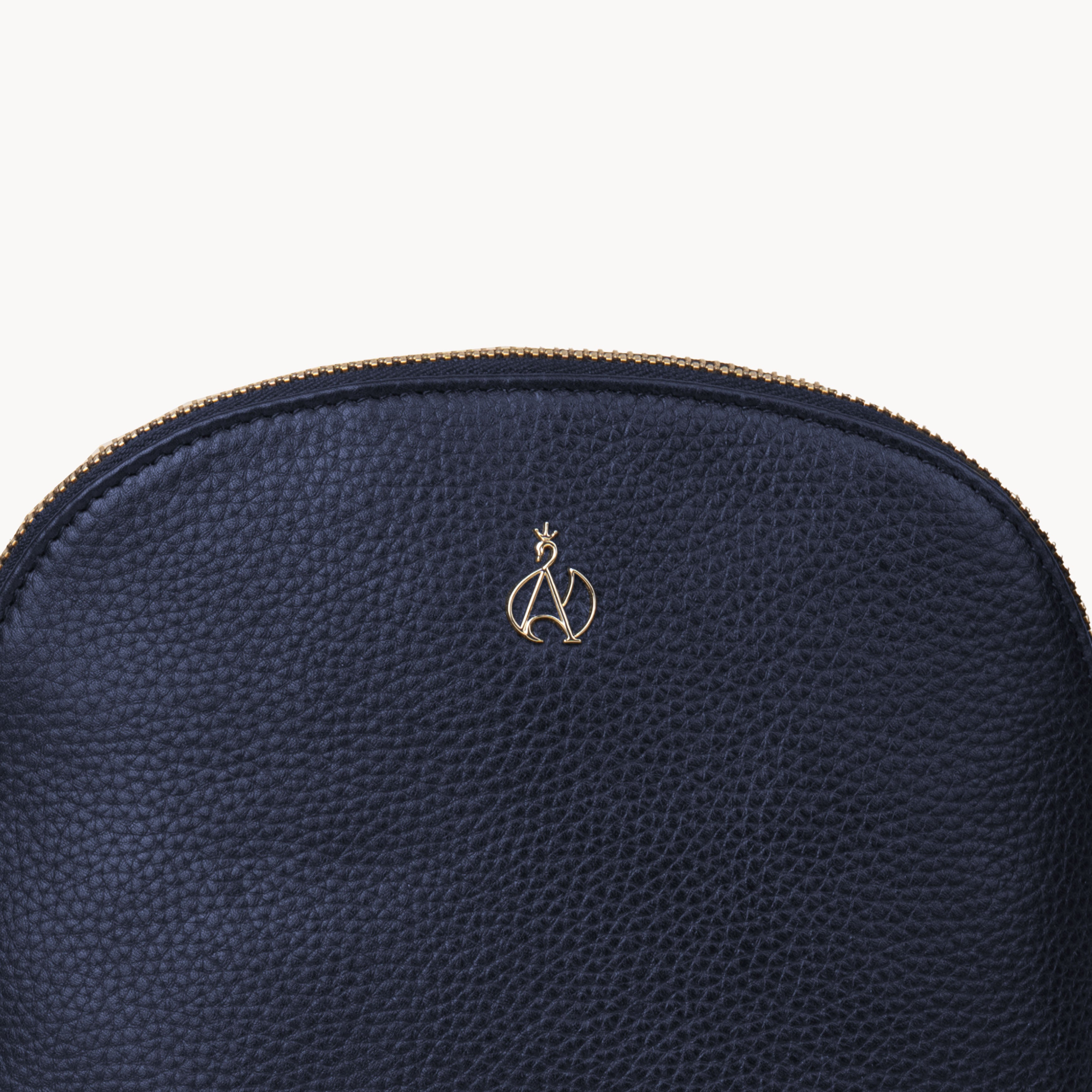 'DOVE' Navy Pebble Grain Real Leather Crossbody Bag