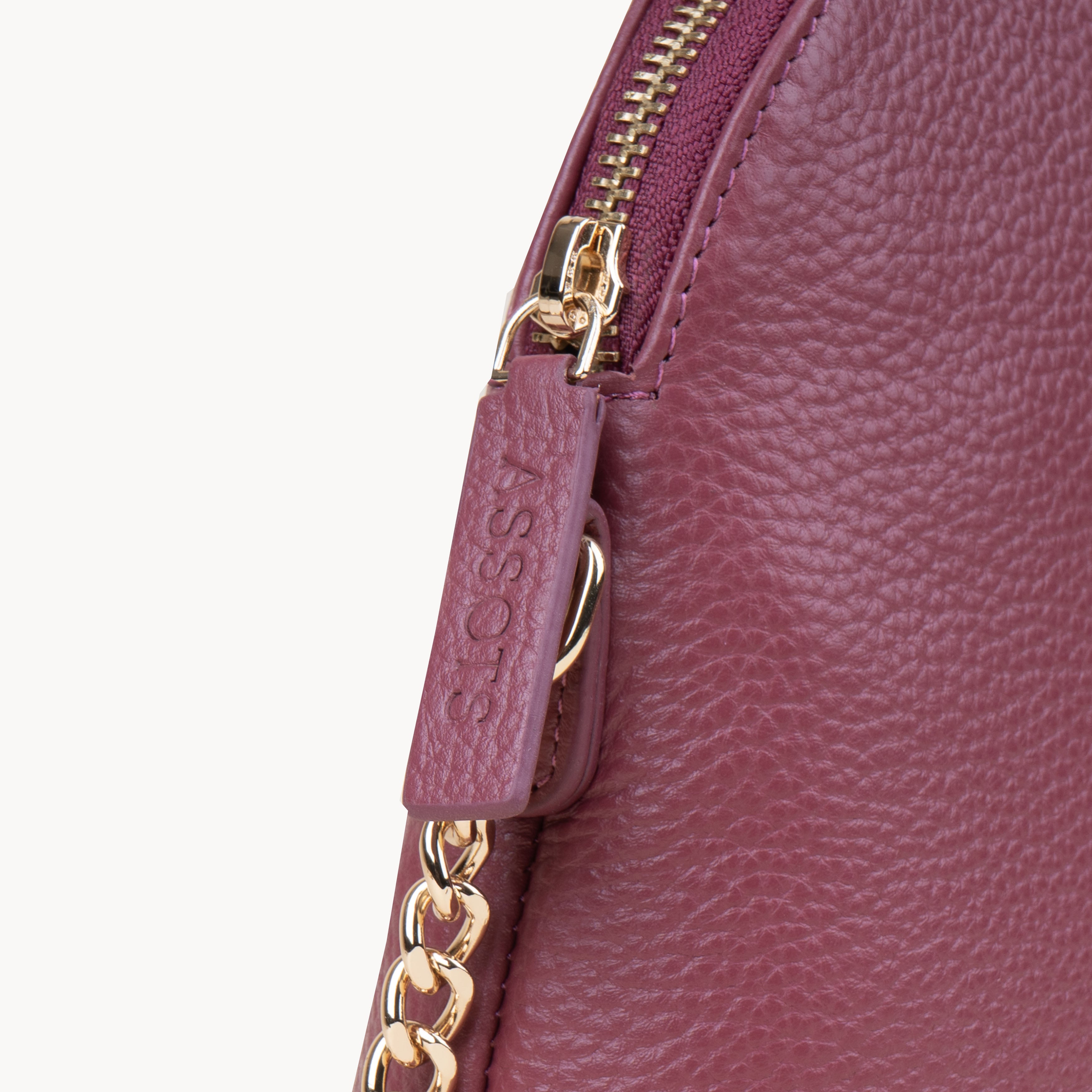'DOVE' Carmine Pink Pebble Grain Real Leather Crossbody Bag