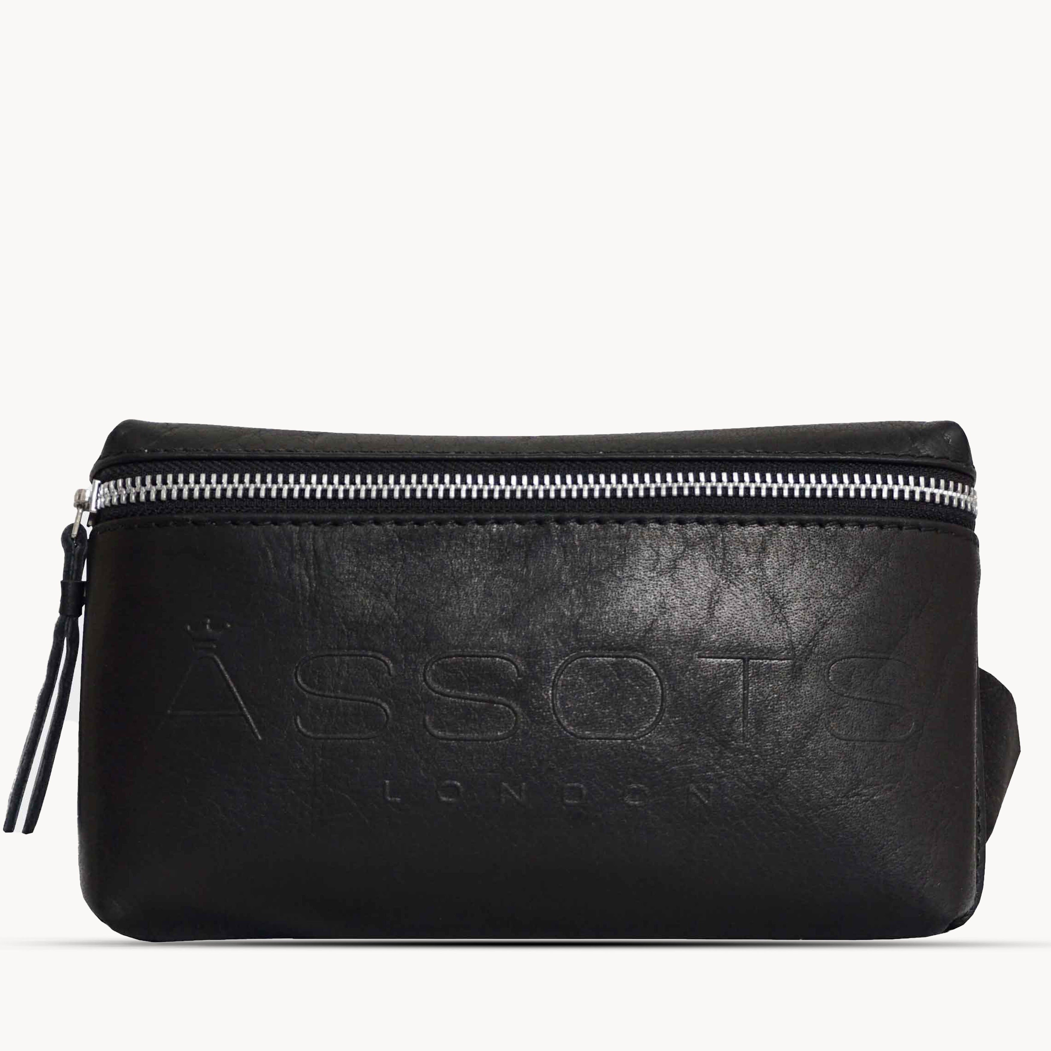 'Harry' Black Real Leather Bum Belt Unisex Bag