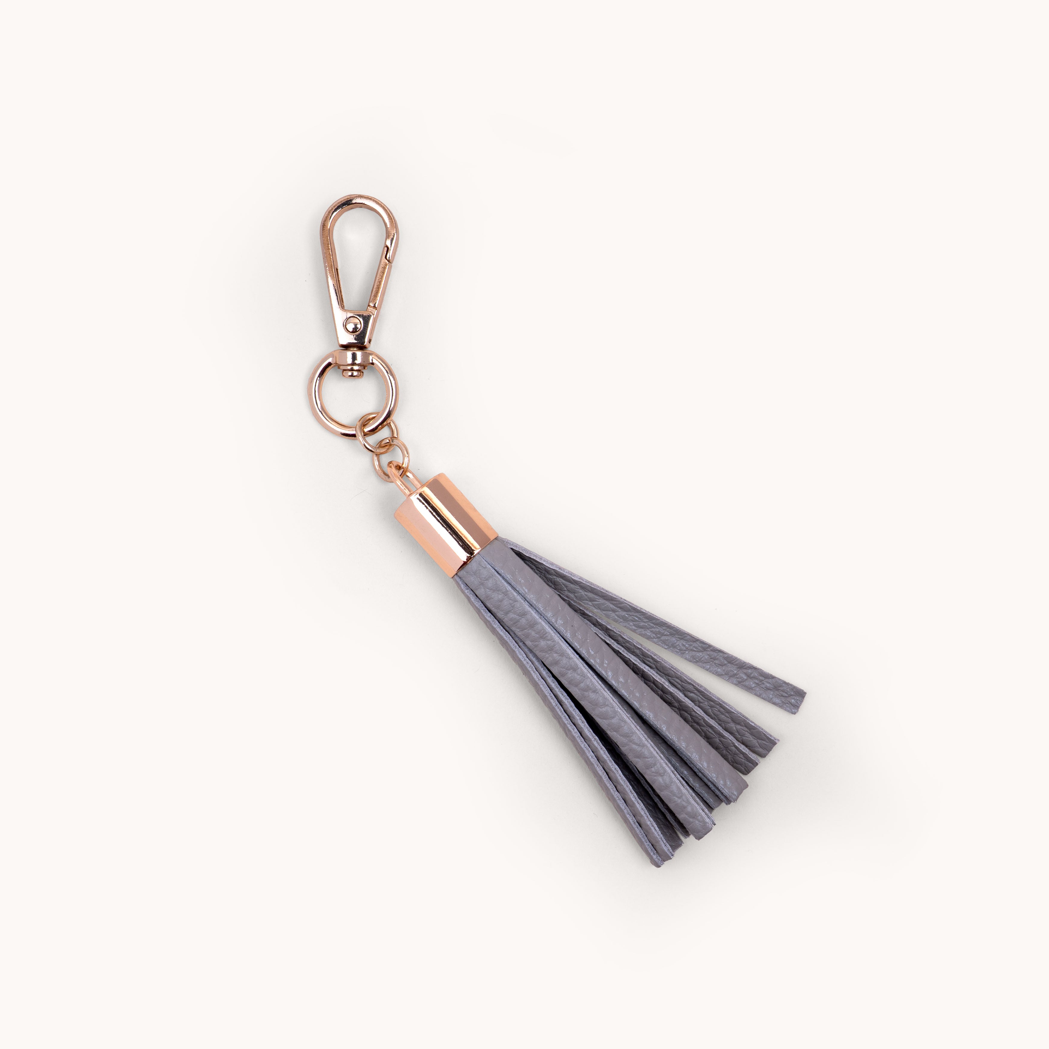 Fog Grey Genuine Leather Tassel