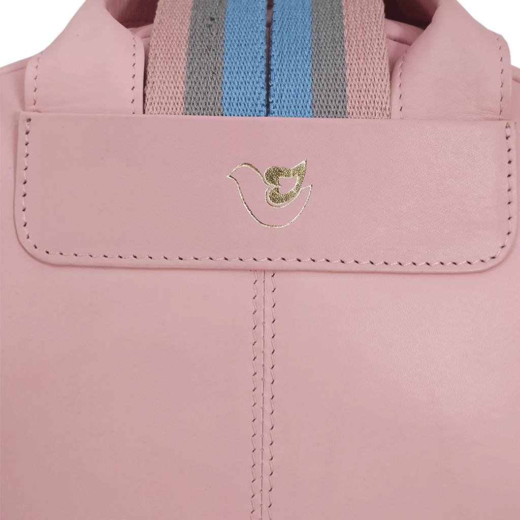 'ISABELLA' Baby Pink Lightweight Luxurious Baby Changing/Diaper Leather Backpack