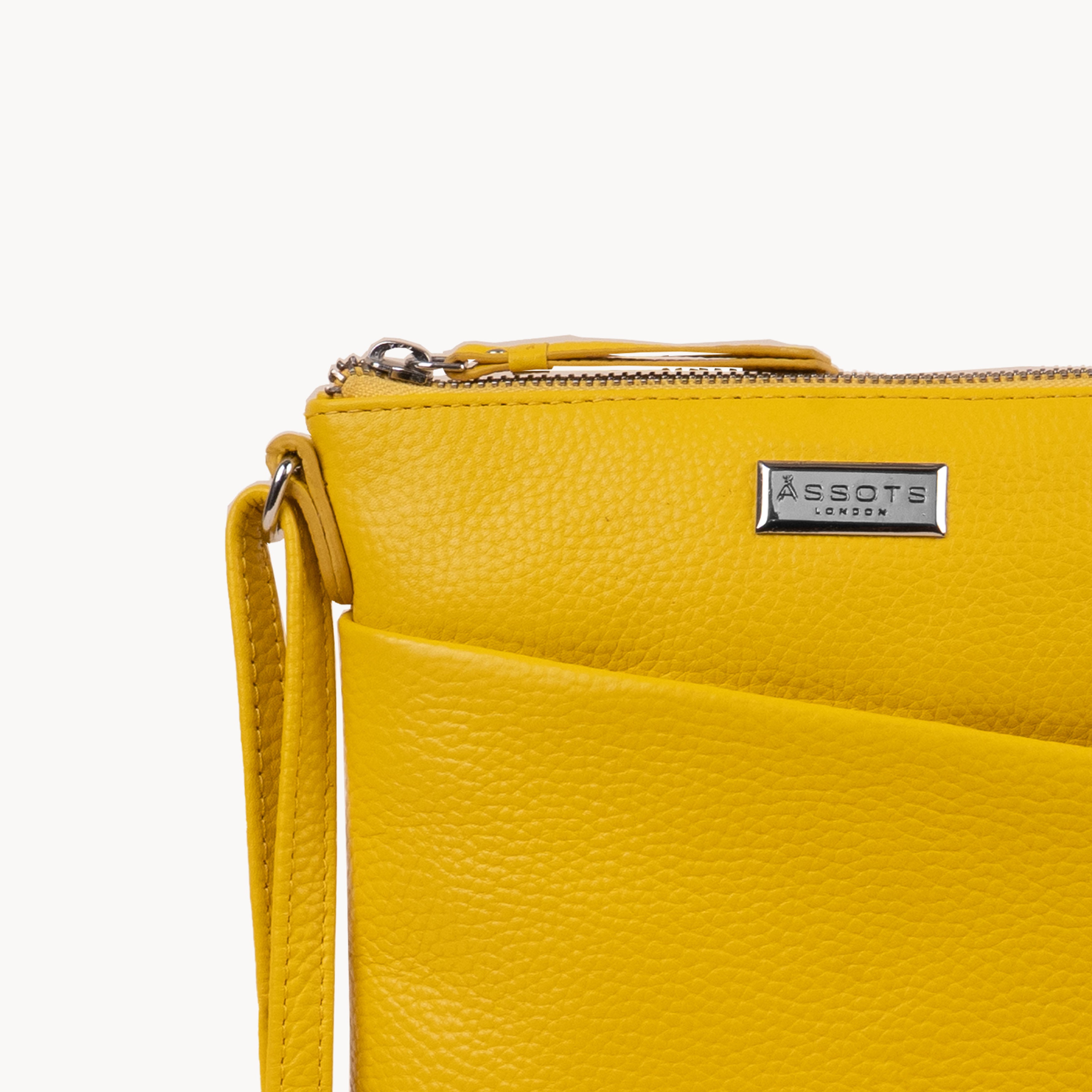 'LINBY' Sunflower Pebble Grain Real Leather Crossbody Bag