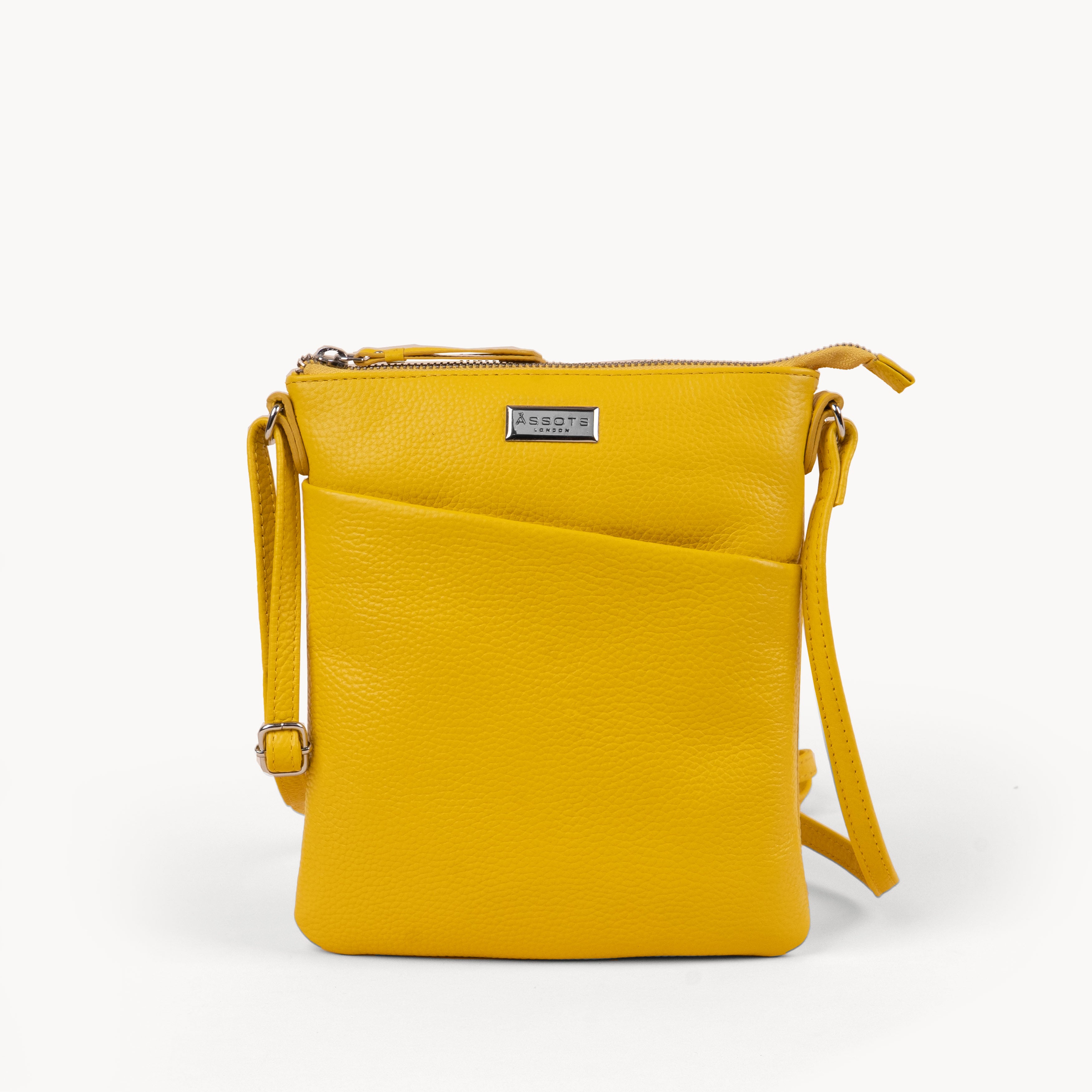 'LINBY' Sunflower Pebble Grain Real Leather Crossbody Bag