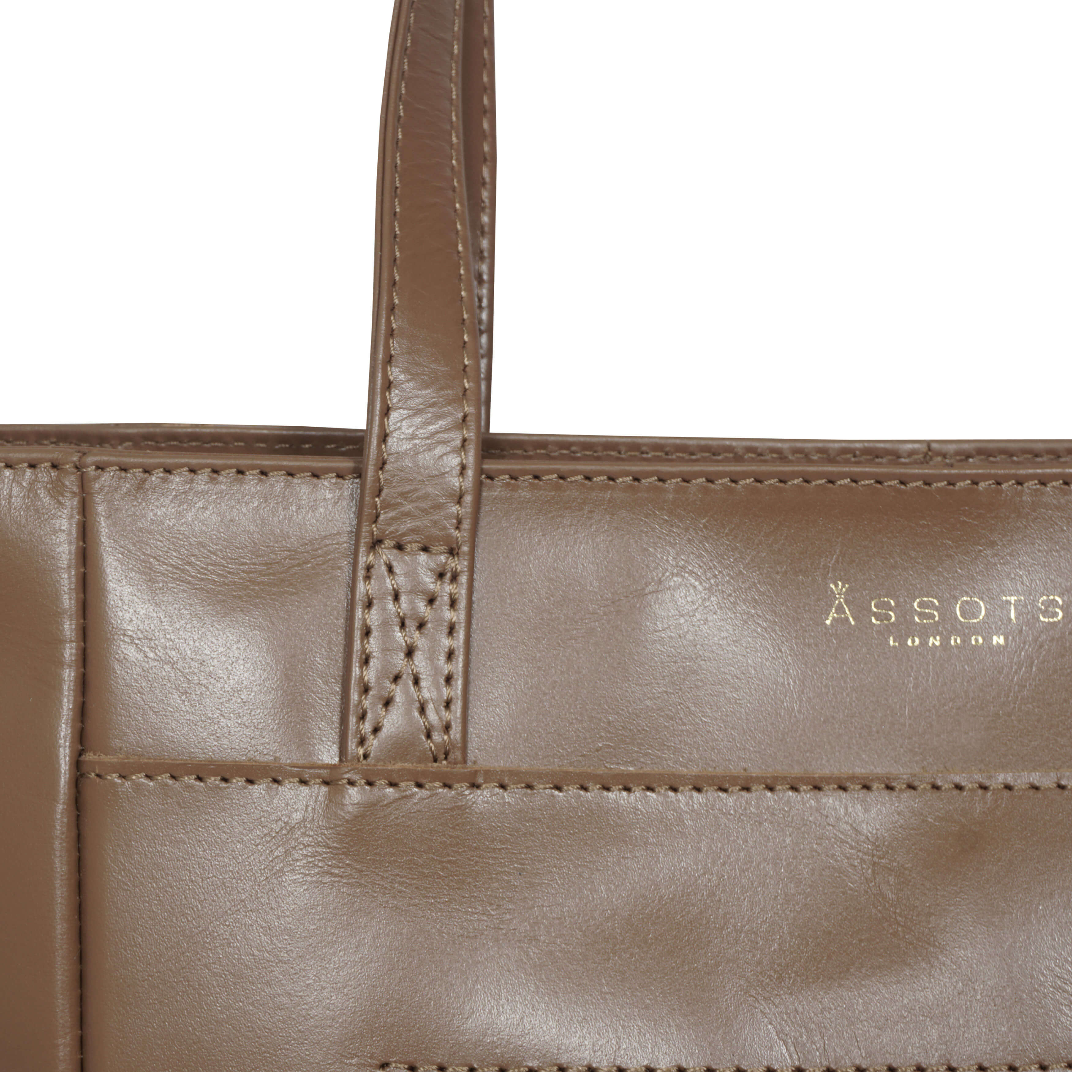 'LINDA' Tan Smooth Real Leather Unlined Tote Bag
