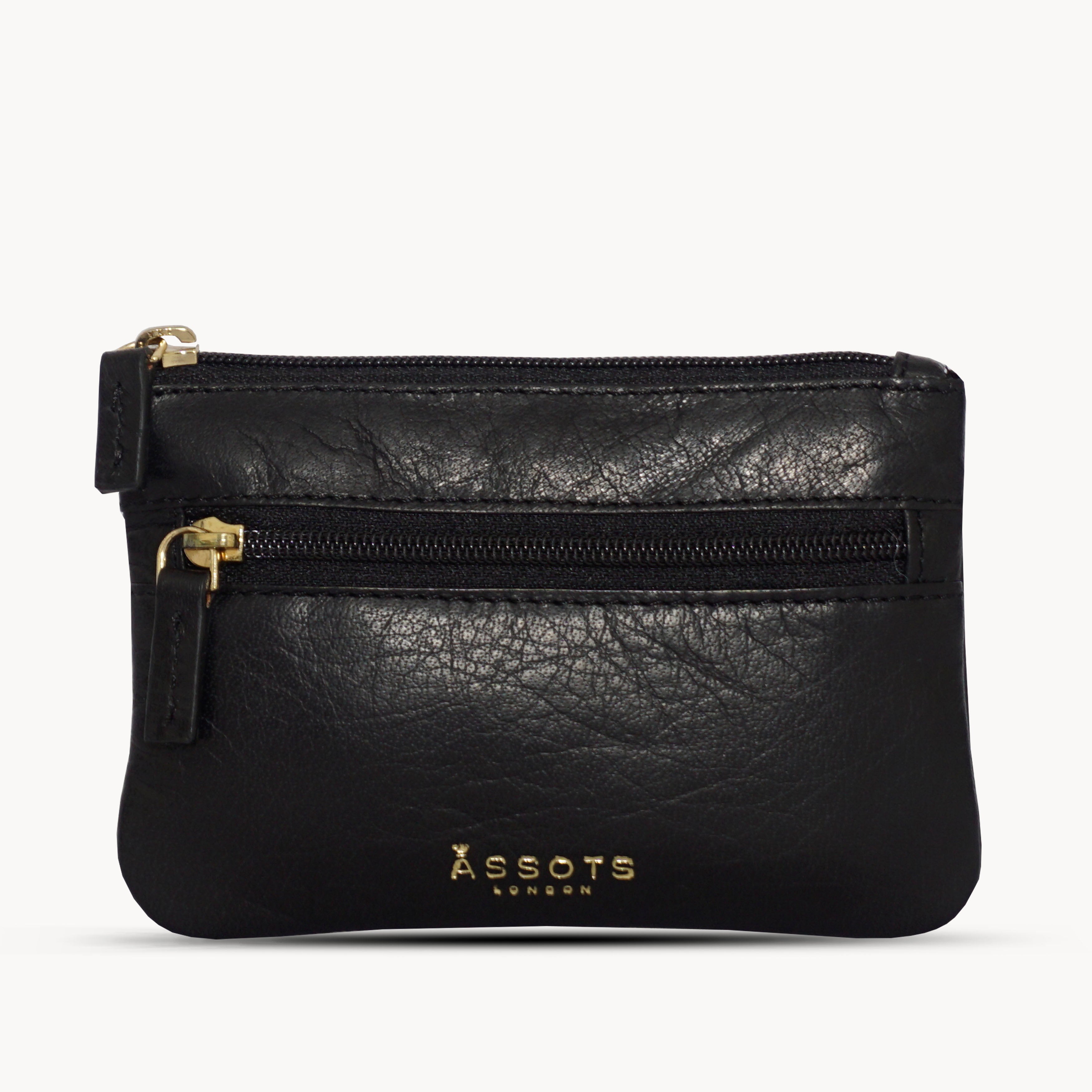 'MARY' Black Soft Small Leather Coin Purse