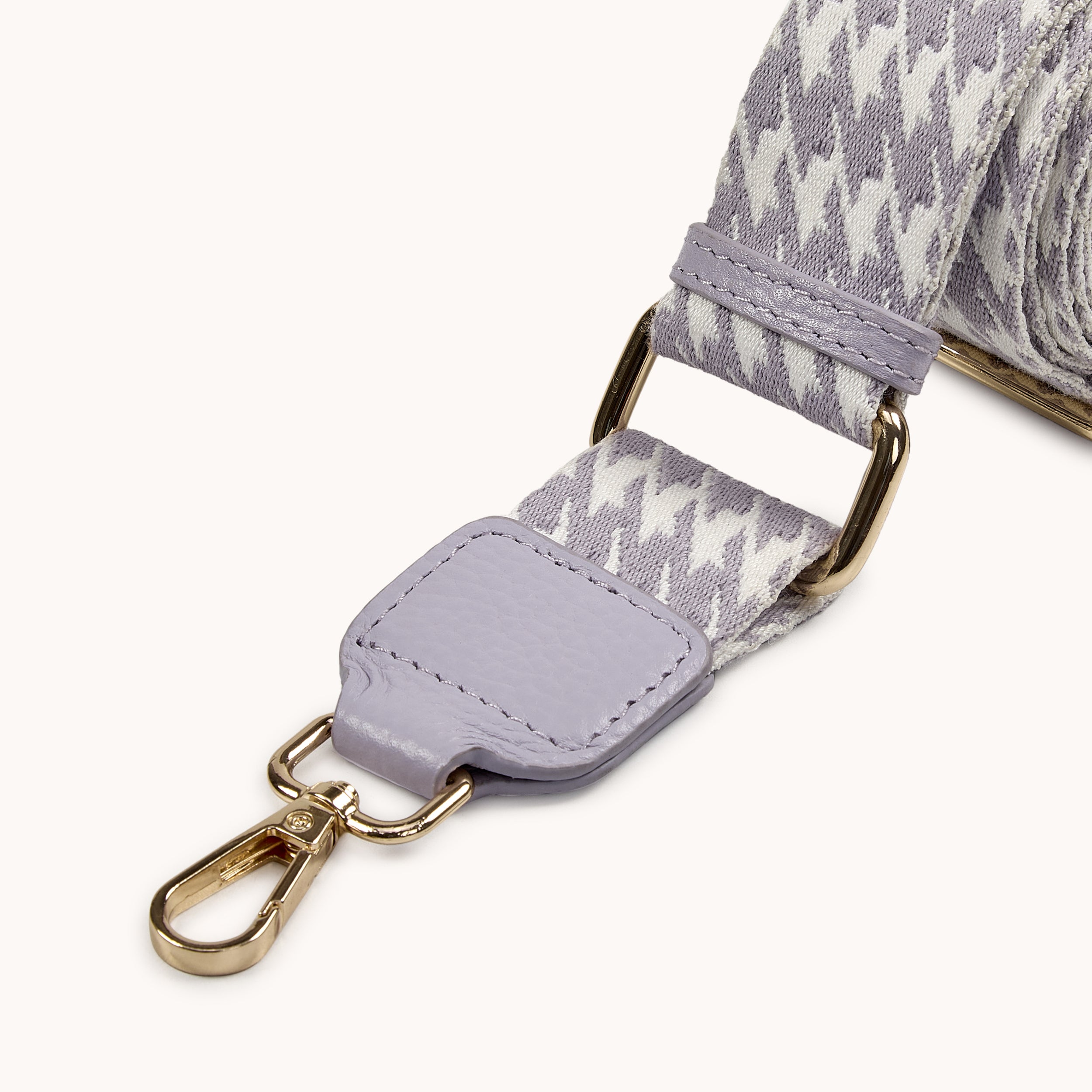 'HOUNDSTOOTH' Lilac Crossbody Strap