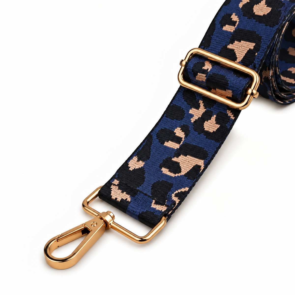Navy Leopard Bag Strap