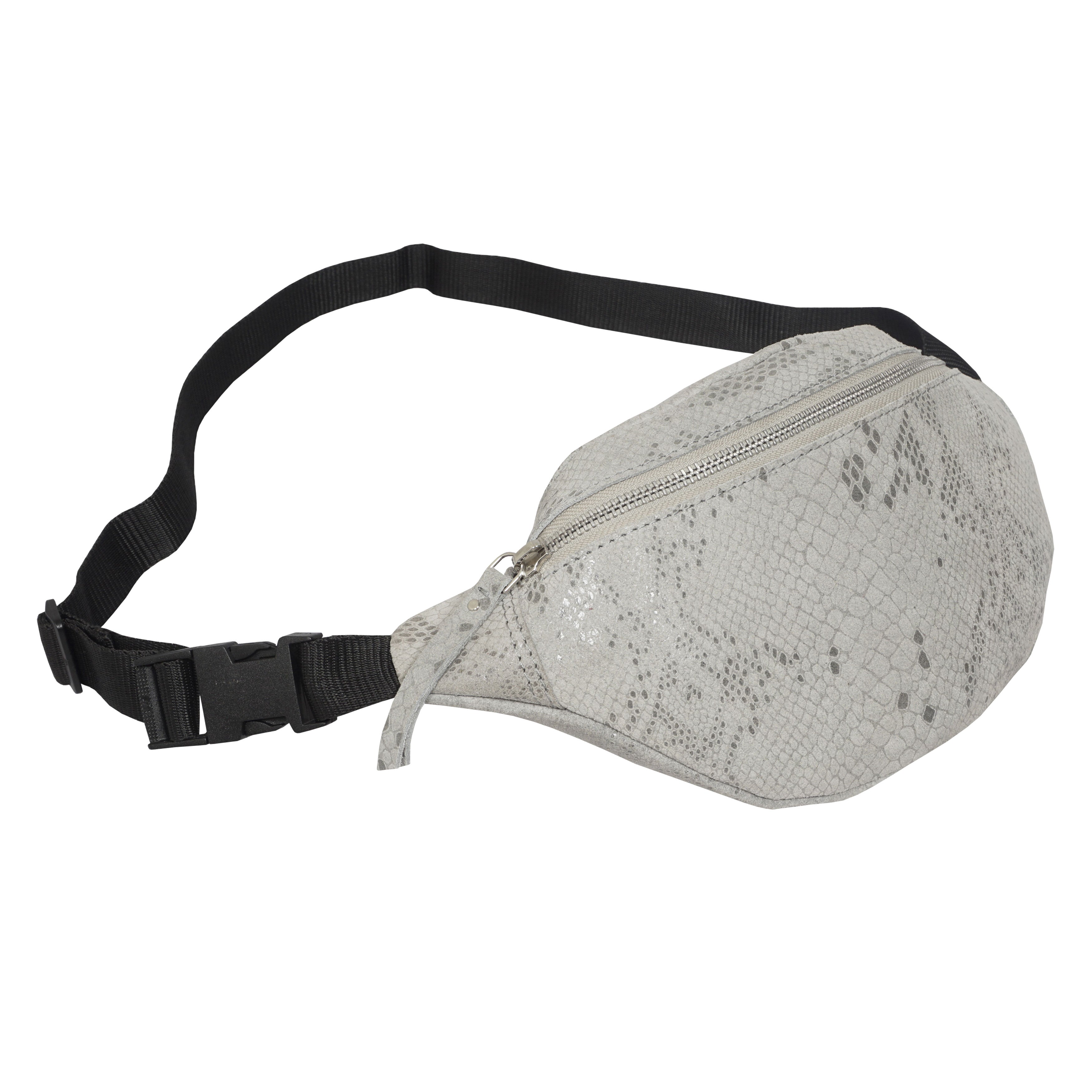 'NOAH' Grey Python Snake Leather Bum Belt Bag