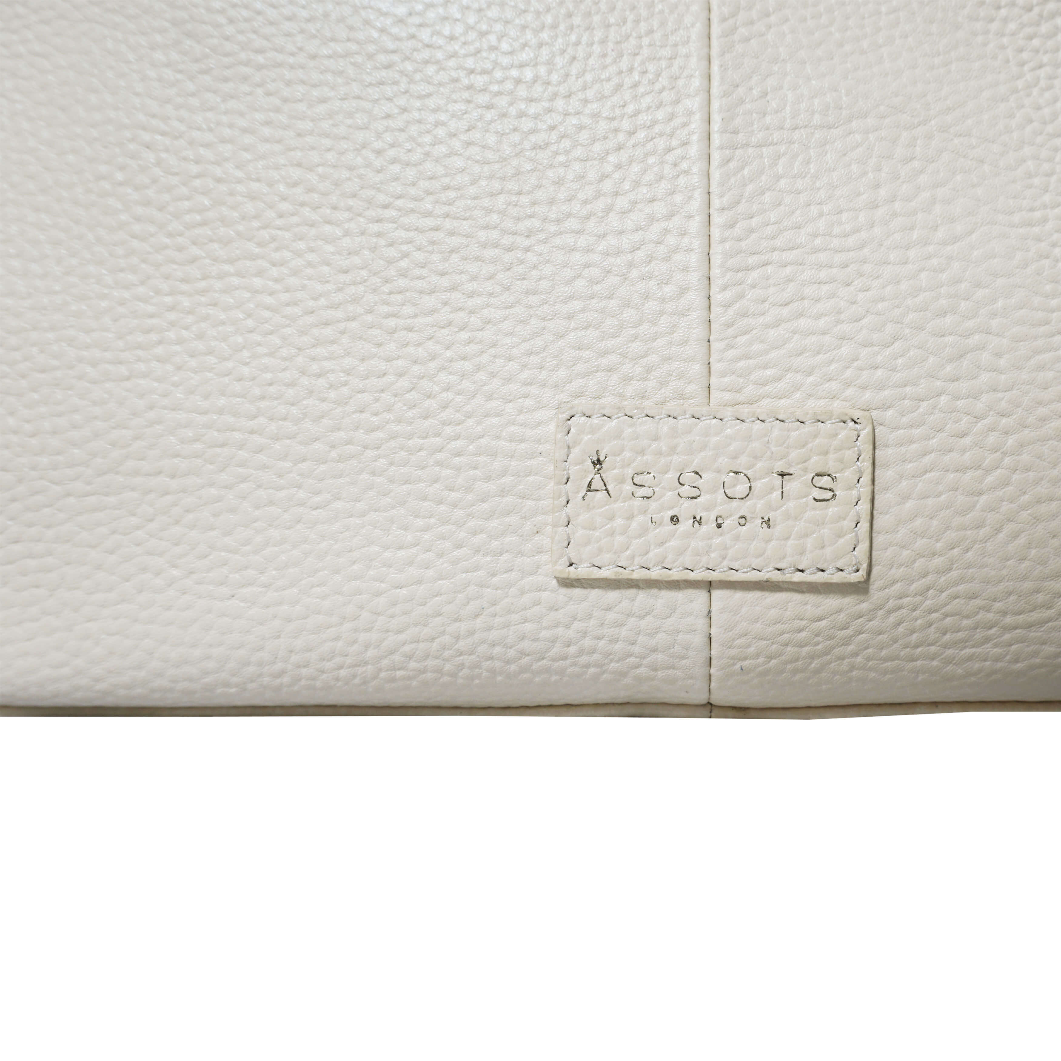 'PAMELA' Camelish Off White Pebble Grain Real Leather Designer Shoulder Hobo Bag