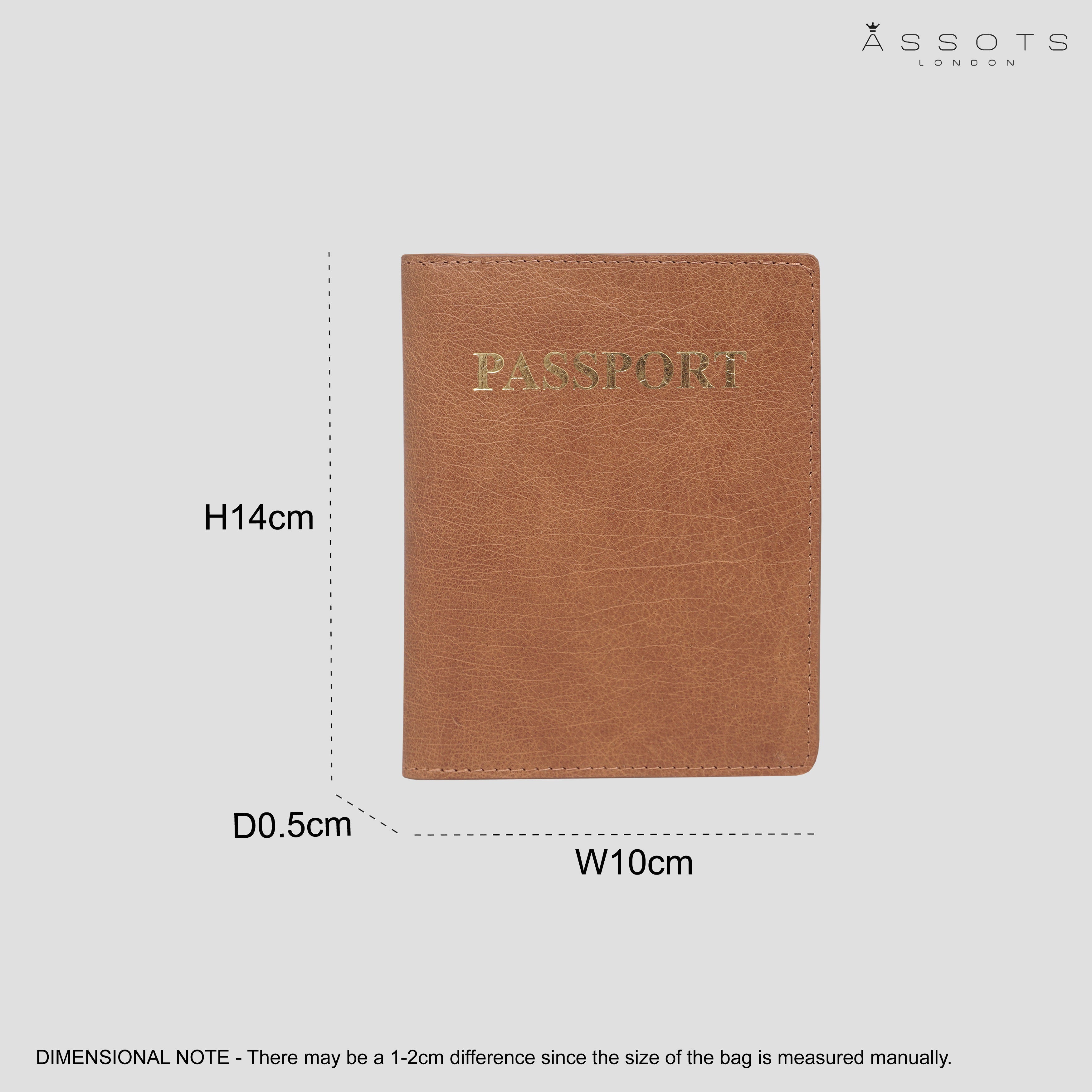 Tan Bifold Genuine Leather Passport Holder