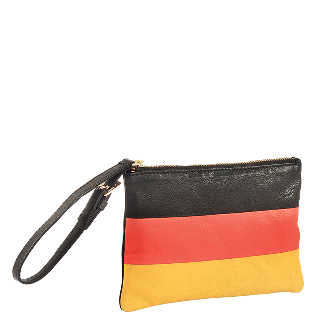 'GERMAN' Country Flag Designer Leather Wristlet