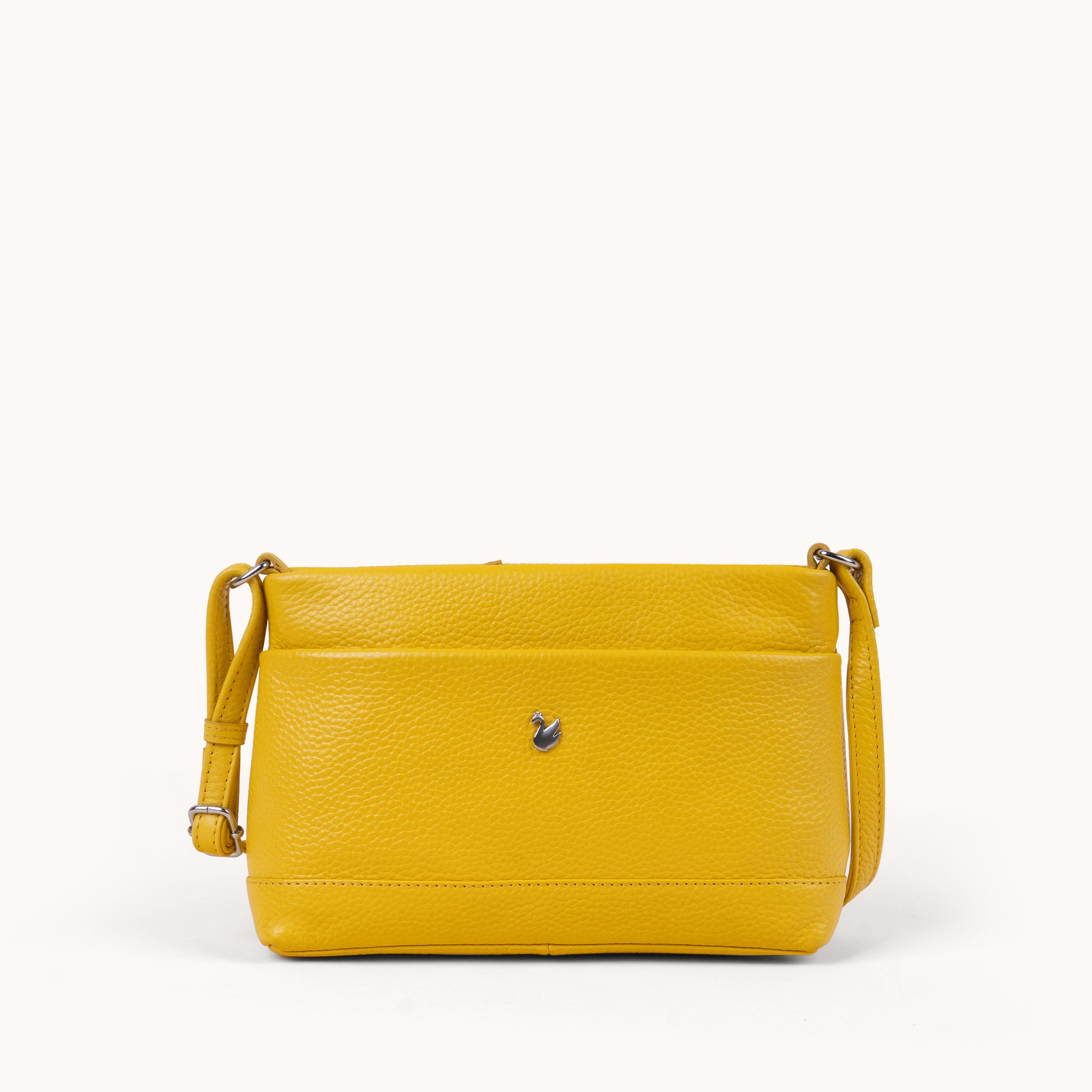'SANDRA' Sunflower Pebble Grain Real Leather Crossbody Bag