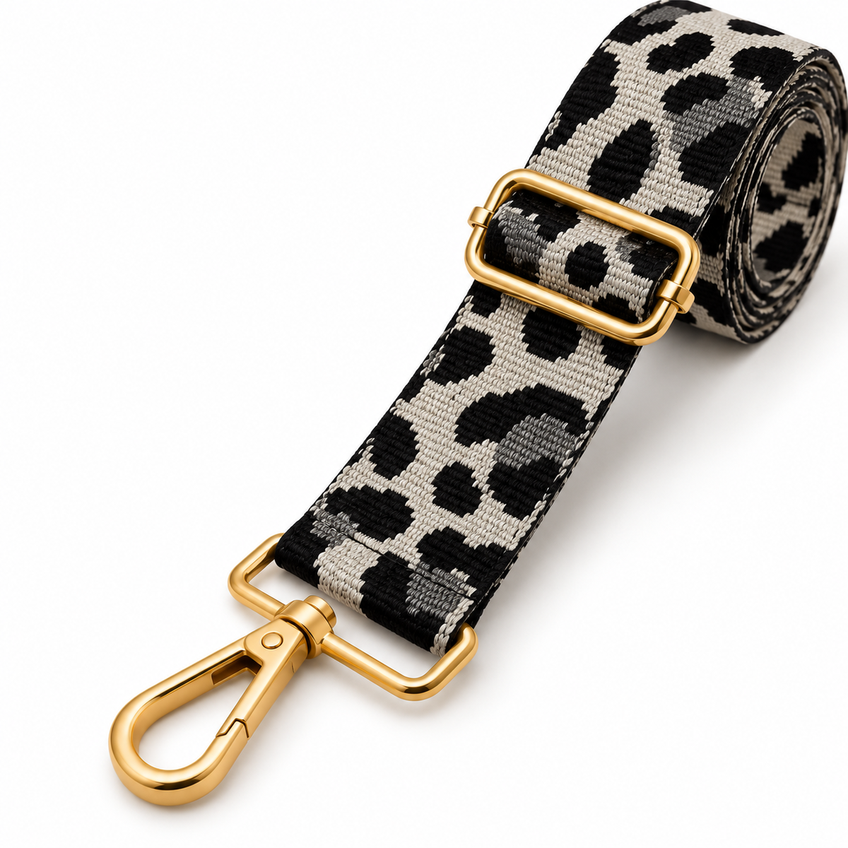 Silver Leopard Bag Strap