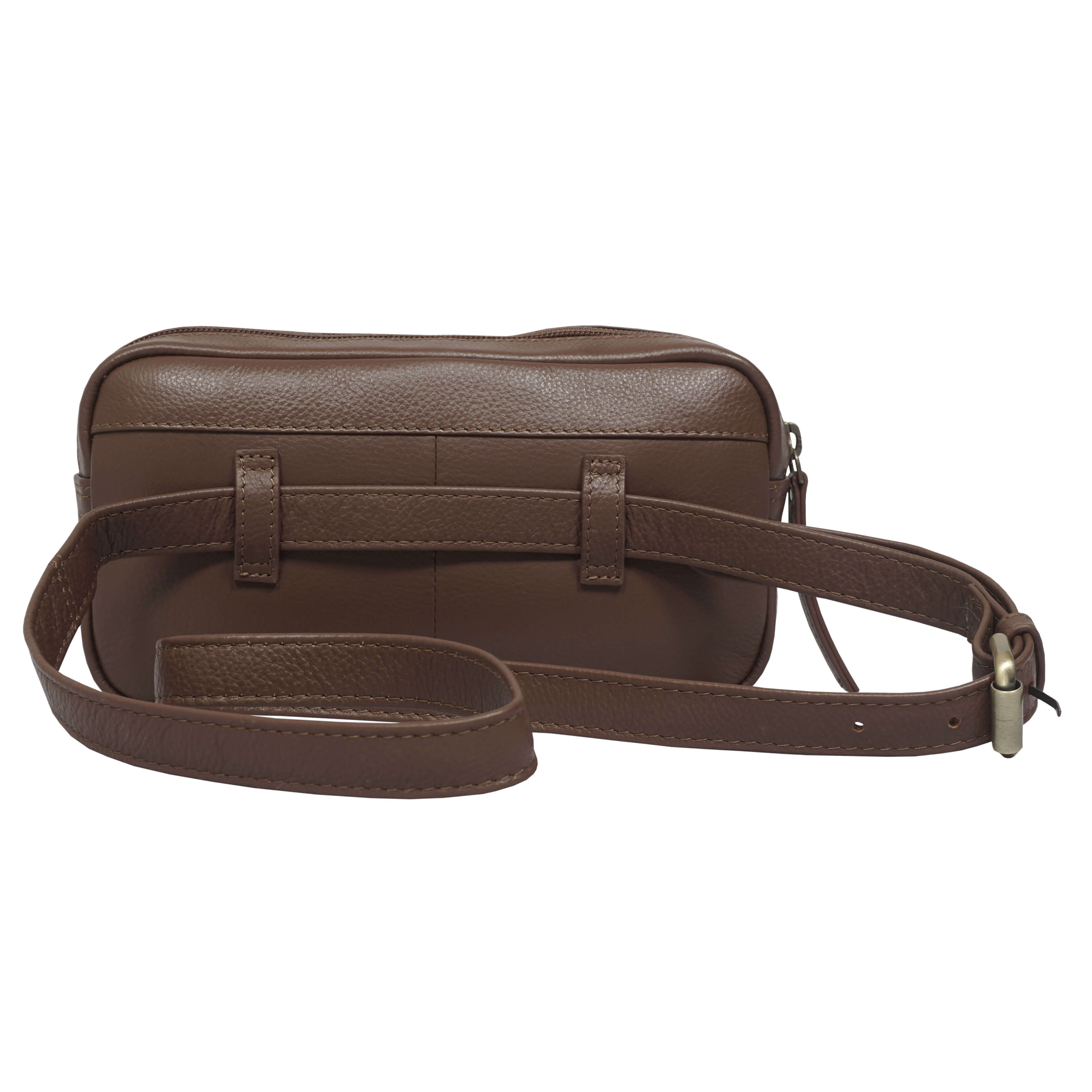 'STELLA' Tan Quilted Pebble Grain Leather Bum Belt Bag