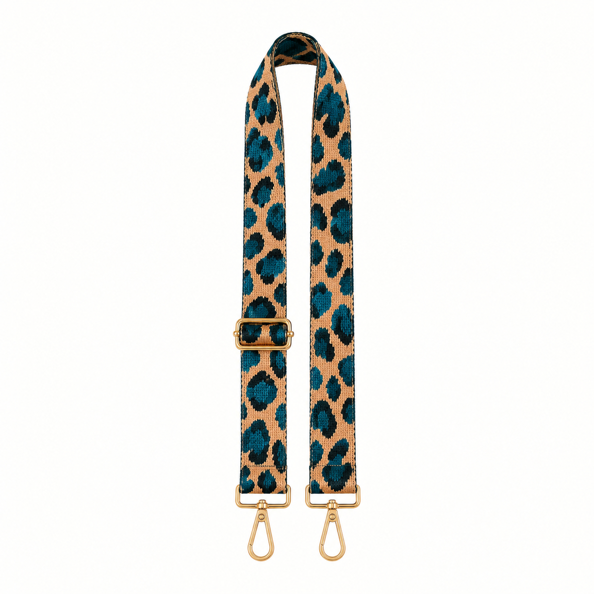 Teal Leopard Bag Strap