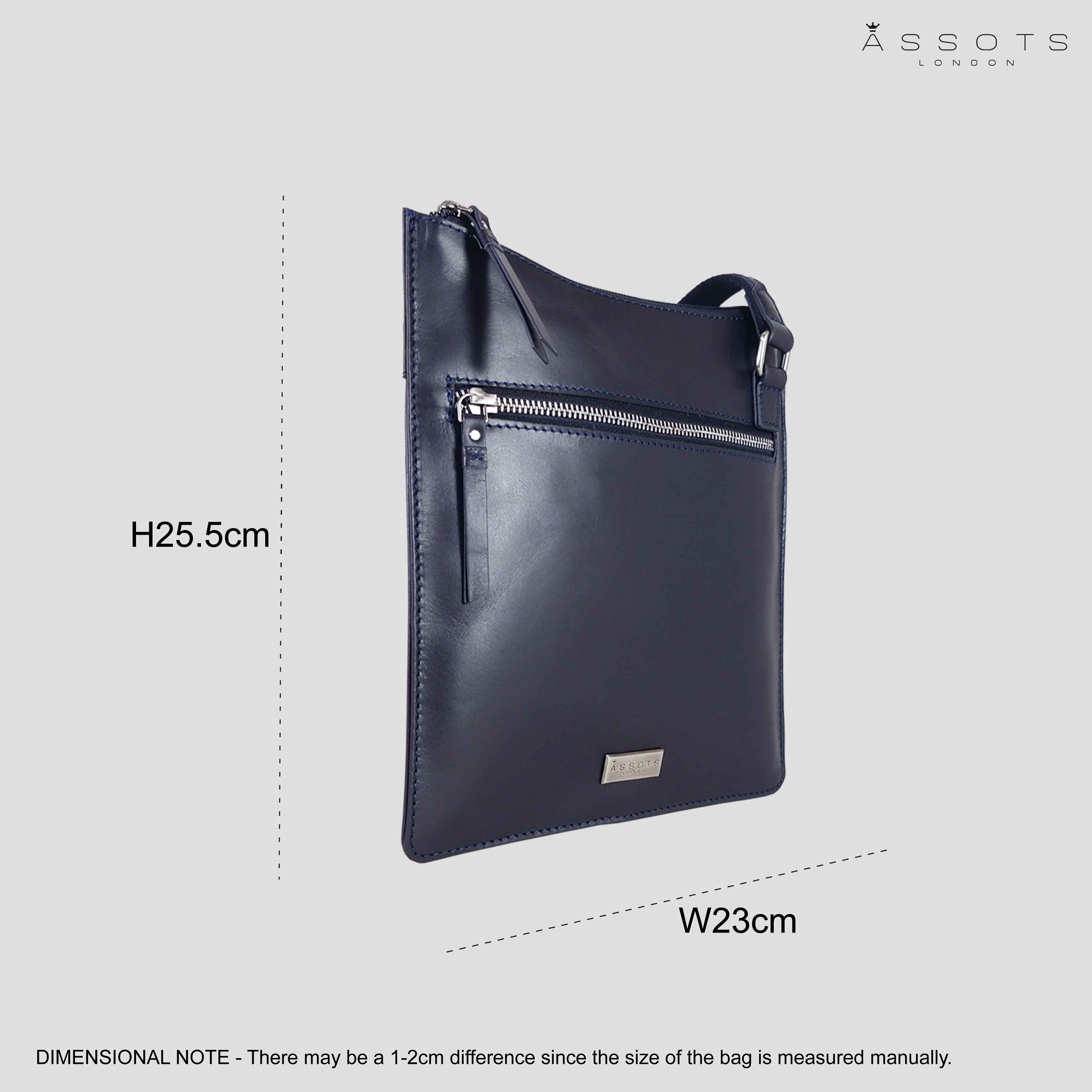 'WILLOW' Navy Smooth Leather Crossbody Bag