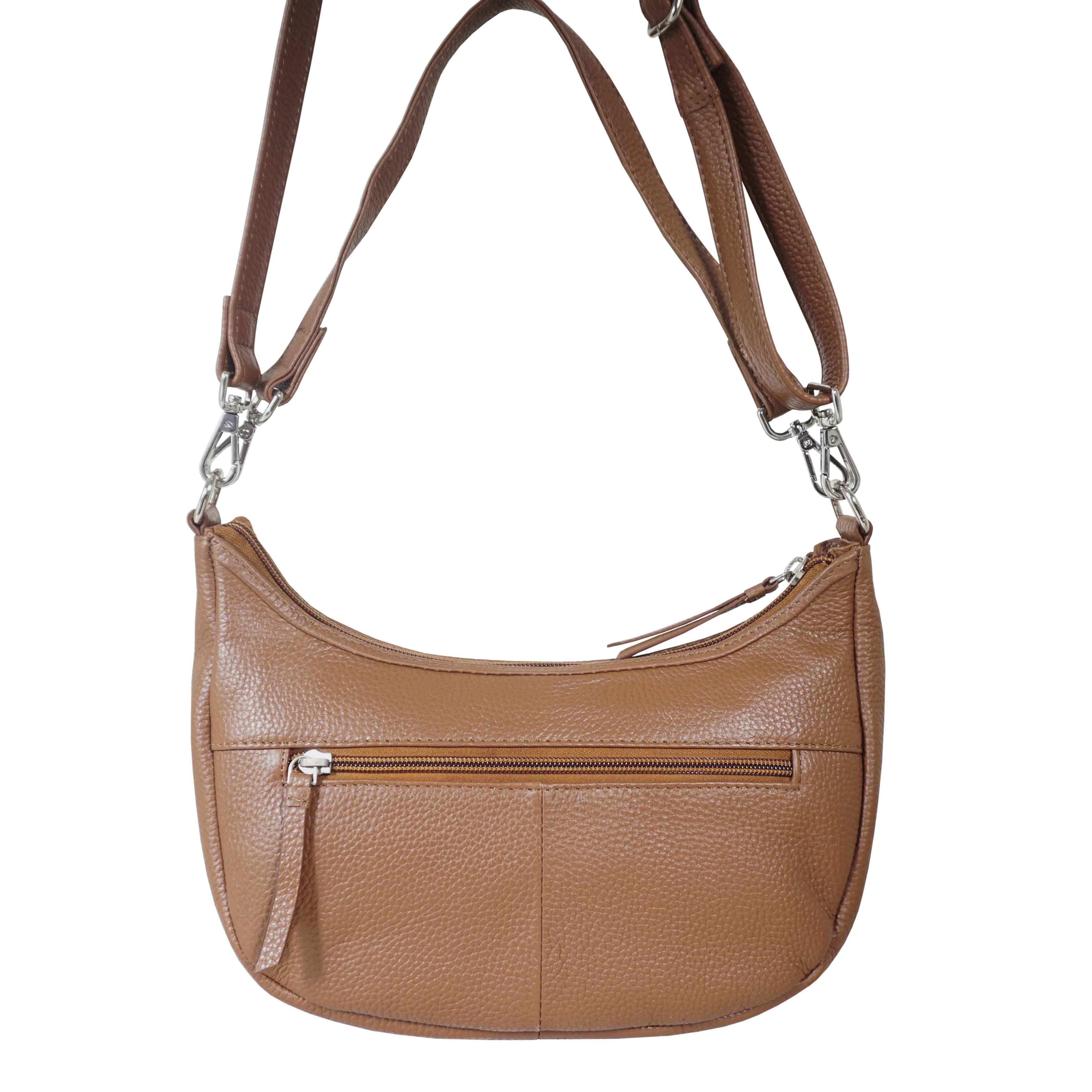 'Wonder Weave' Dark Tan Real Leather Woven Designer Shoulder Crossbody Bag