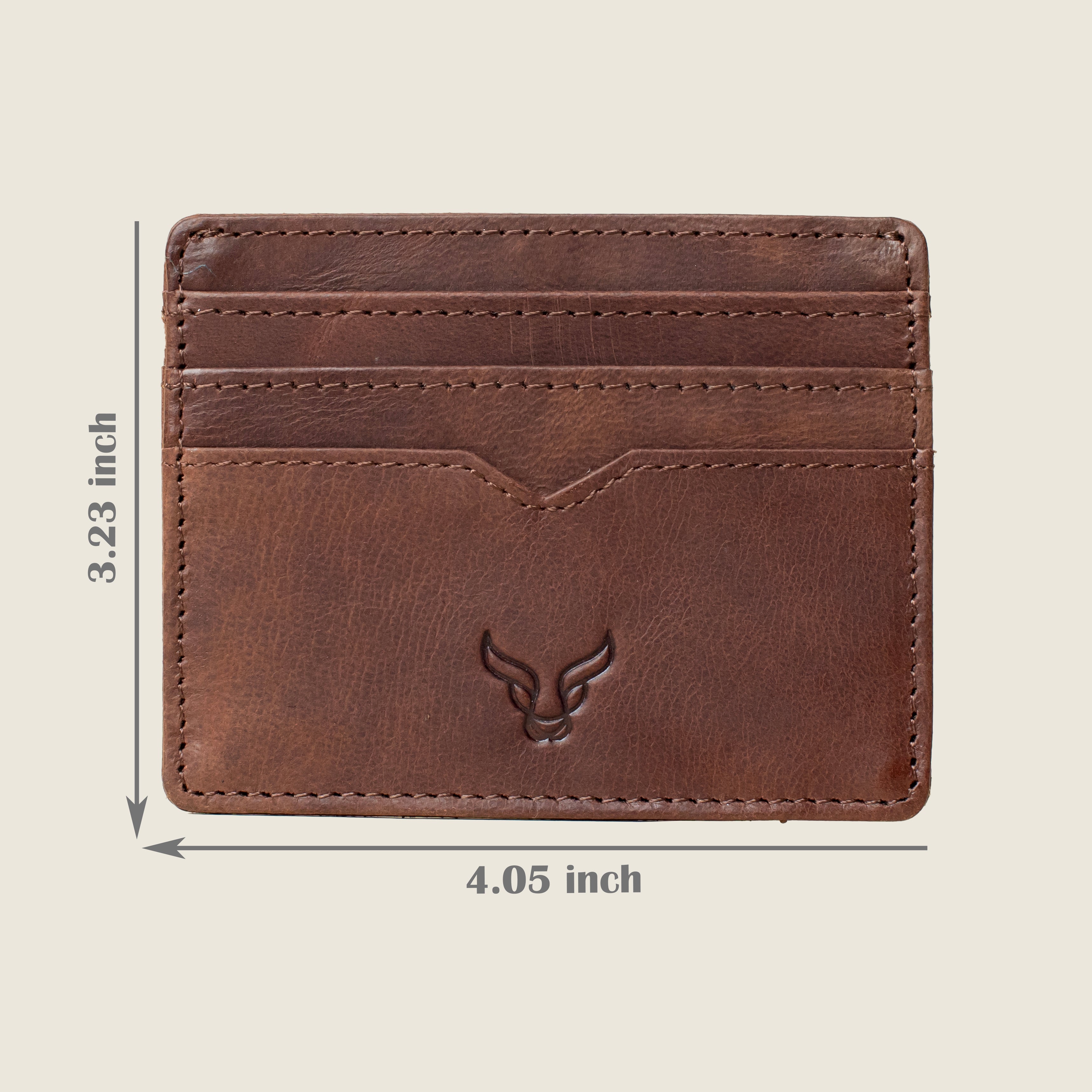 'JILL' Brown Real Leather Slim and Minimalistic RFID Protected Cardholder