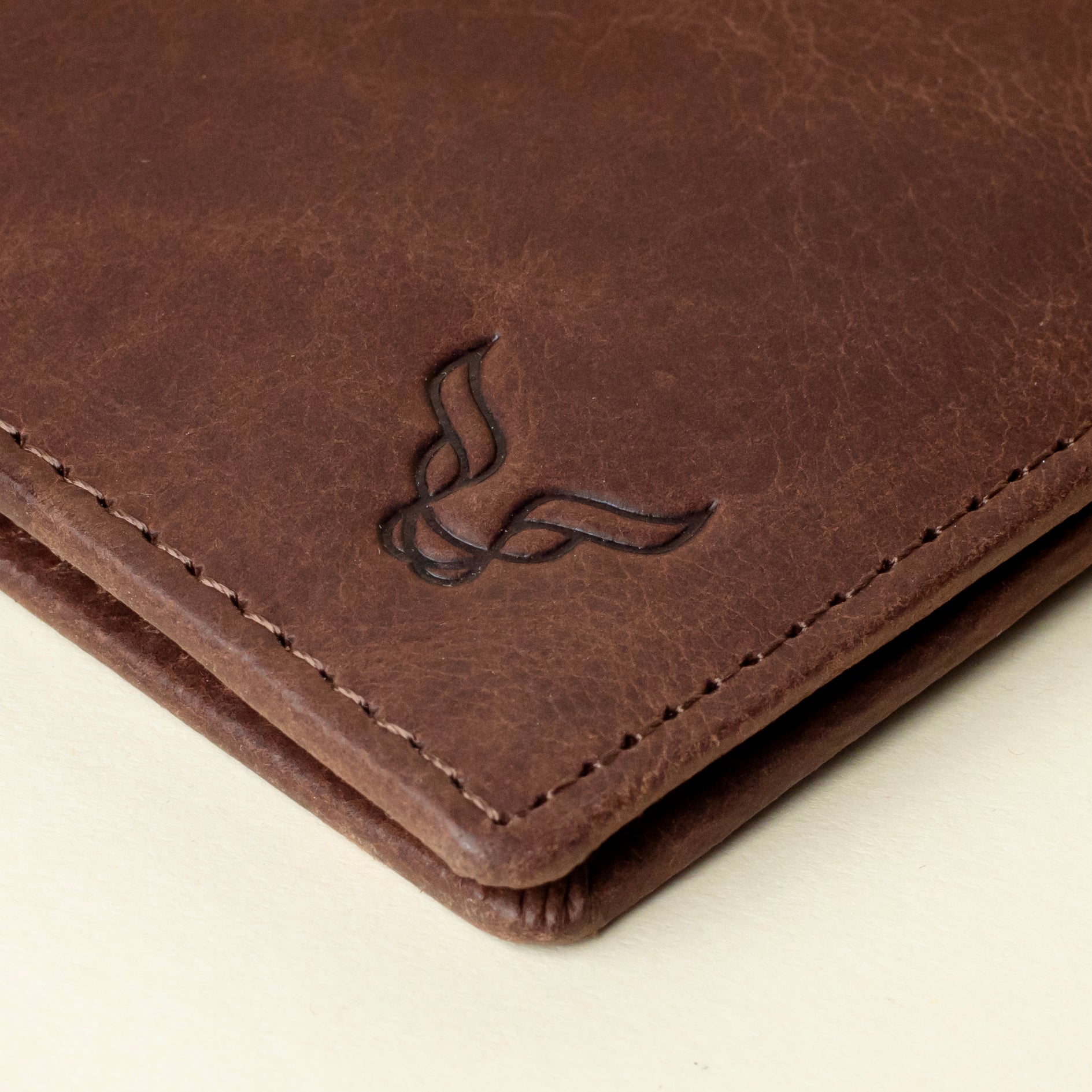 'JACK' Brown Real Leather Men's RFID Slim Bifold Wallet