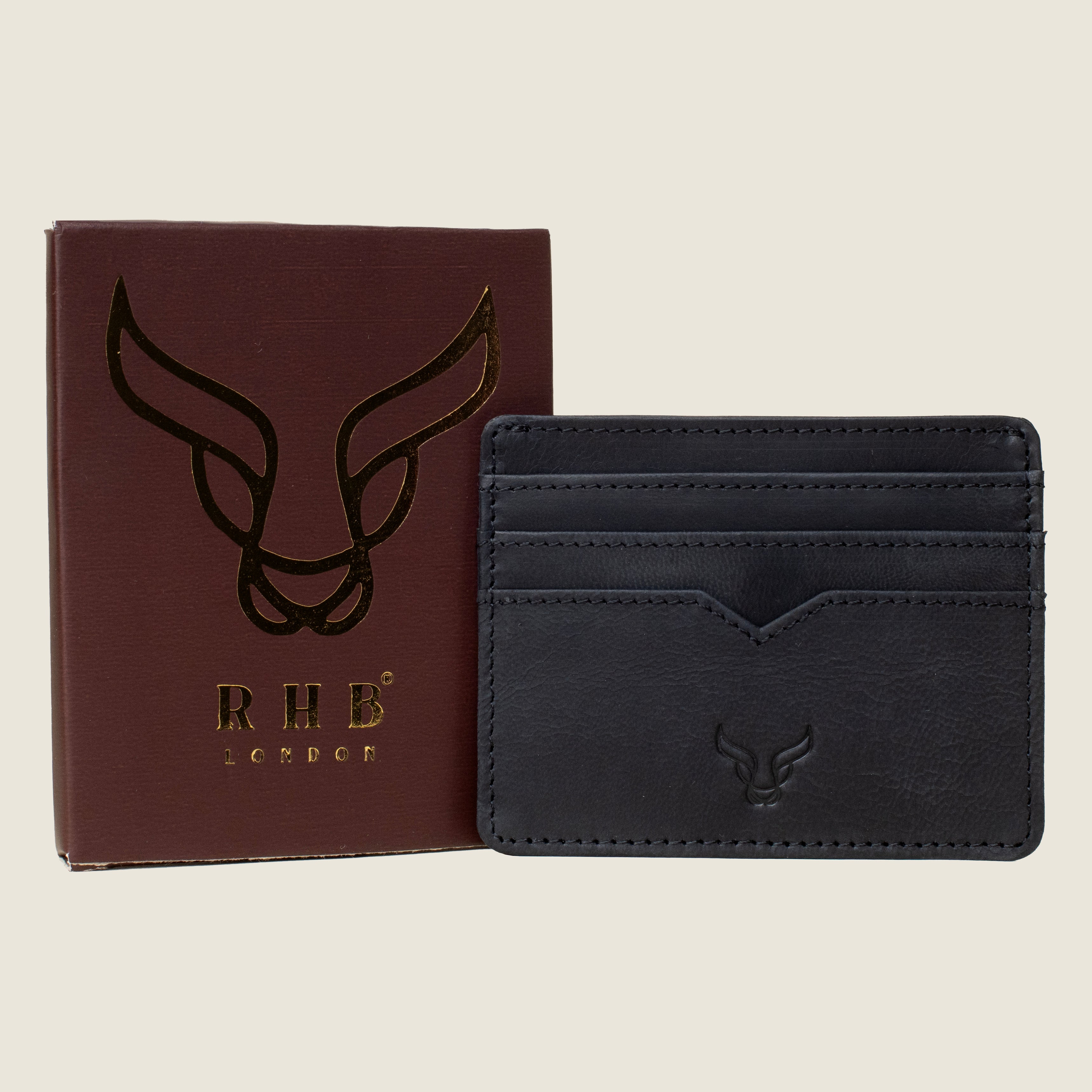 'JILL' Black Real Leather Slim and Minimalistic RFID Protected Cardholder